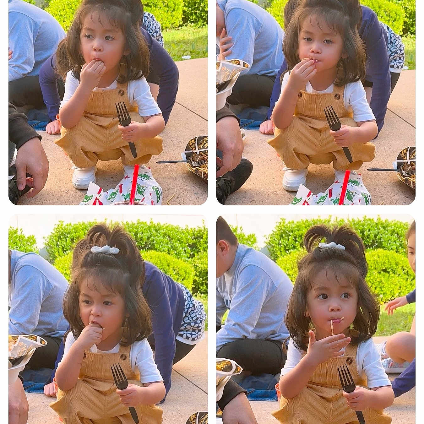 Evangeline joined the competition — help win amazing prizes! adult, art, child, clothing, collage, face, female, girl, grass, head, male, nature, outdoors, pants, park, person, photography, plant, portrait, shorts