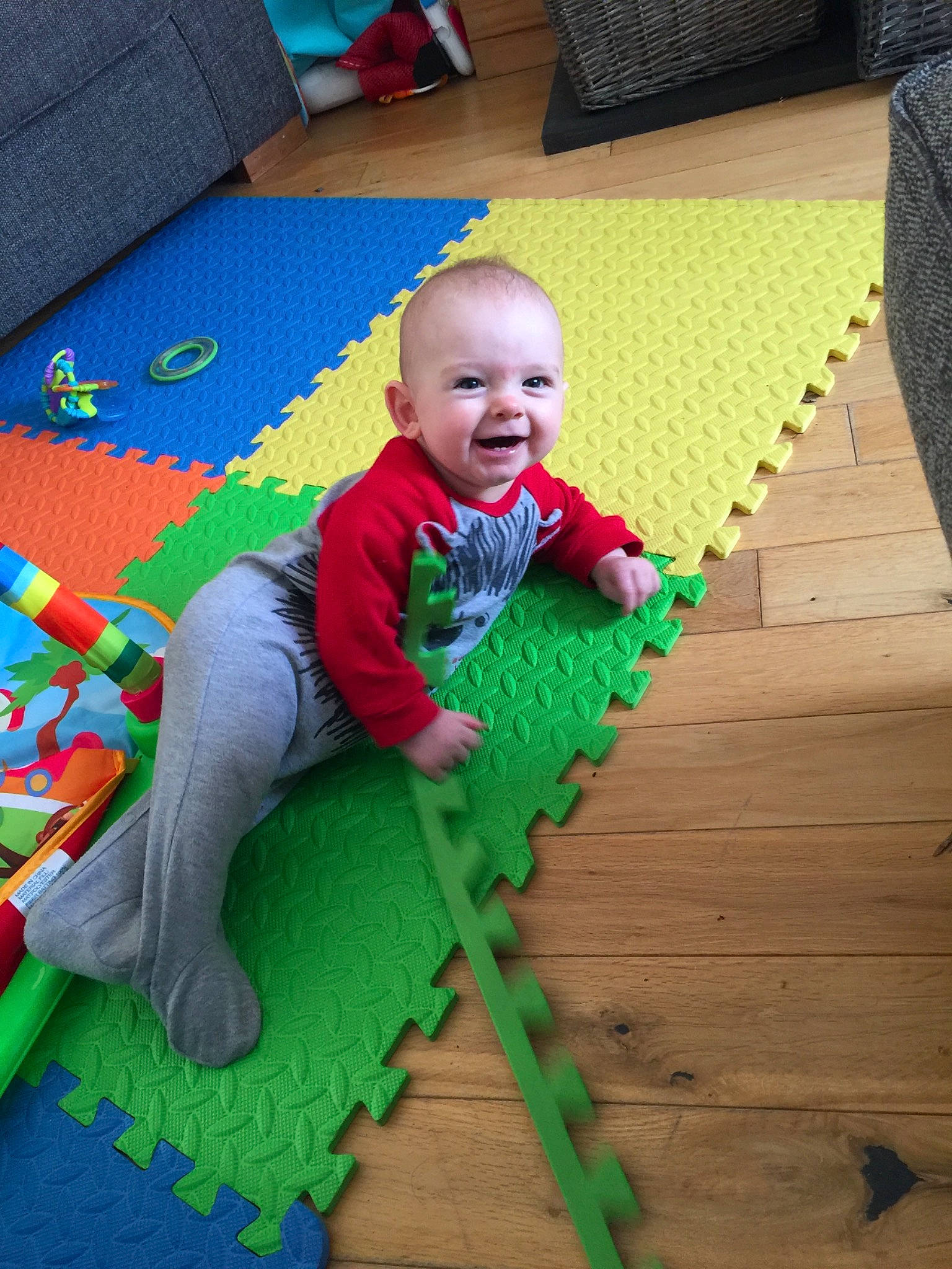 Harlie is registered to the contest to win money with this photo: baby, baby_toys, child, floor, flooring, fun, person, play, toddler, toy