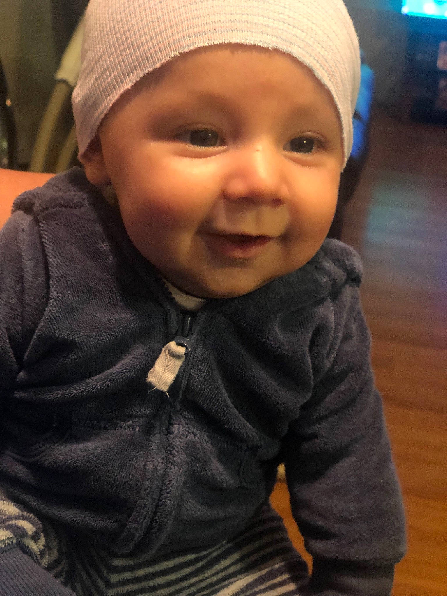 Alessandro joined the competition — help win amazing prizes! baby, beanie, bonnet, cap, cheek, child, cool, face, facial_expression, forehead, head, headgear, headwear, knit_cap, nose, person, skin, smile, toddler