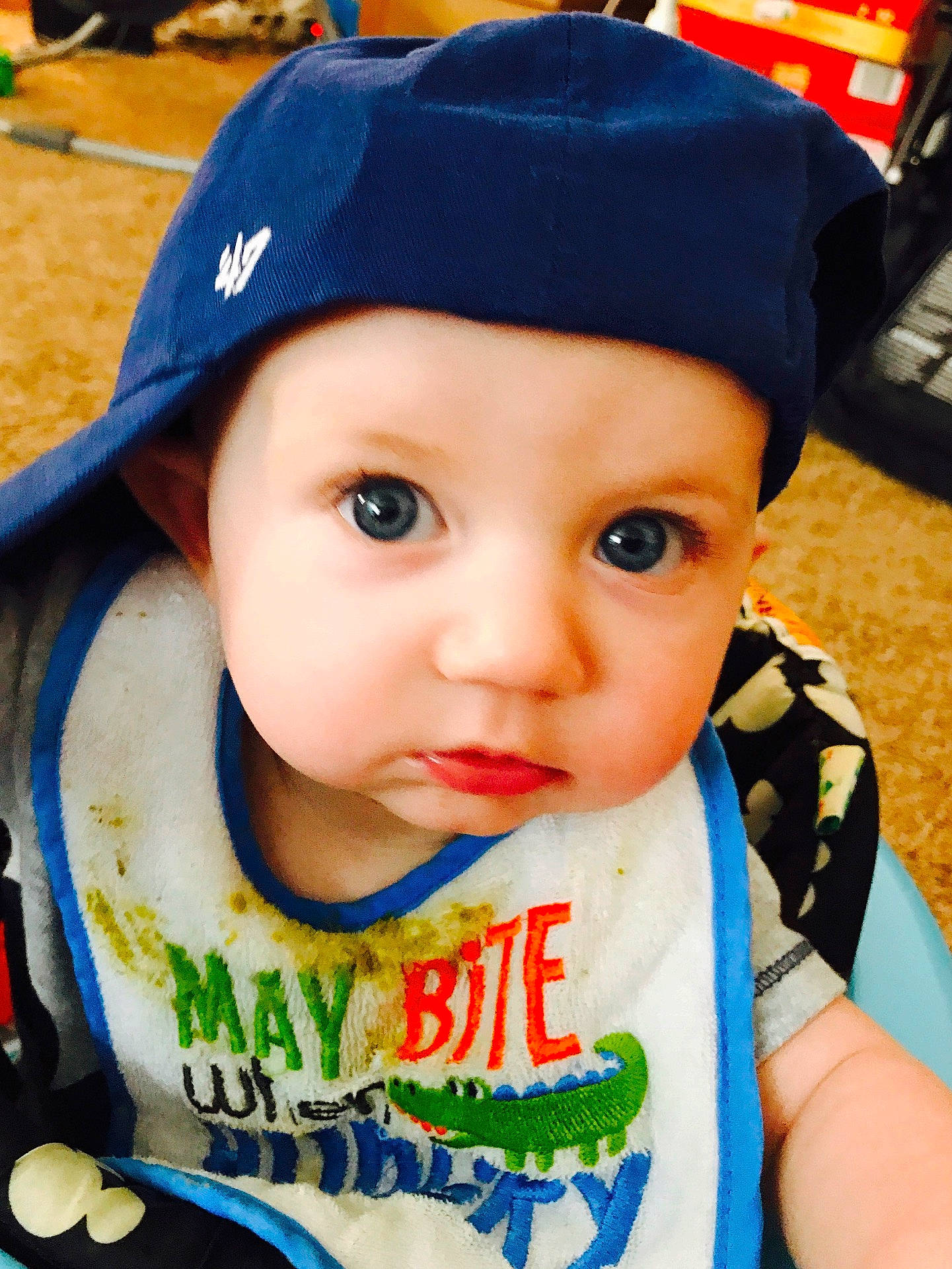 Mason joined the competition — help win amazing prizes! blue, boy, cap, cheek, child, cool, eye, hat, headgear, headwear, infant, person, play, product, skin, smile, sun_hat, toddler