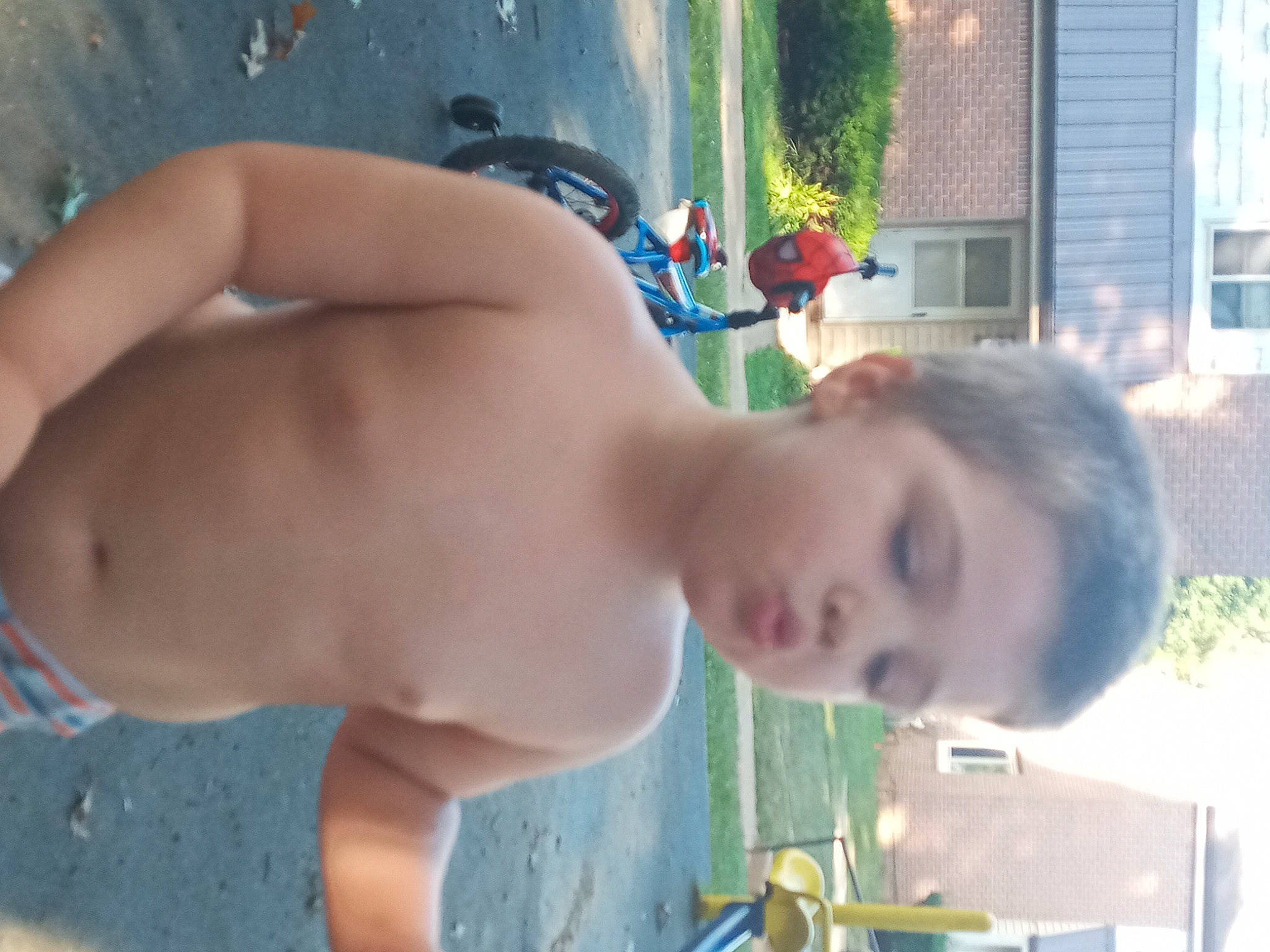 Chaz joined the competition — help win amazing prizes! abdomen, barechested, bathing, chest, elbow, fun, grass, happy, human_leg, leisure, muscle, navel, person, plant, summer, swimwear, thigh, toddler, trunk, waist