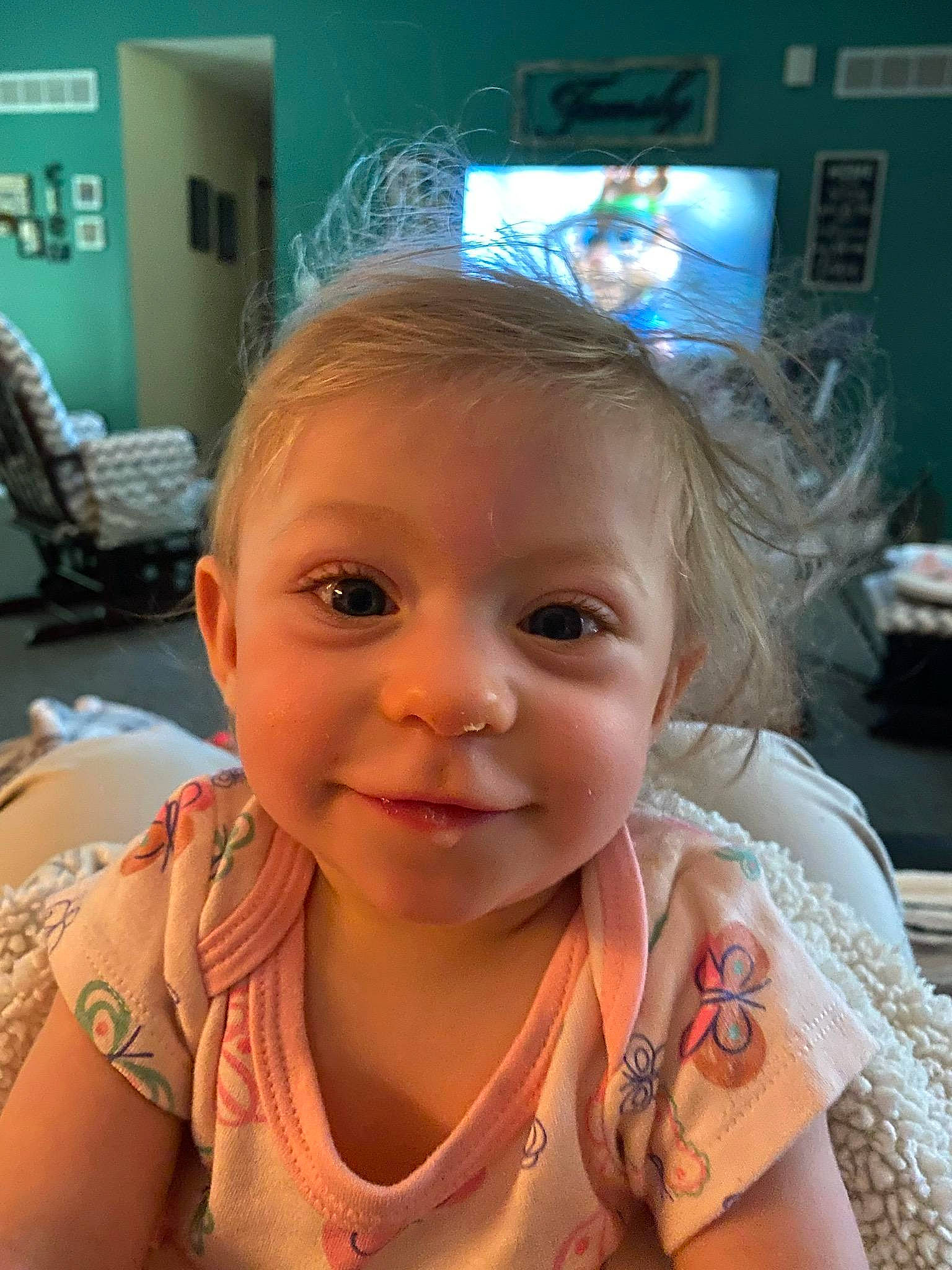 Eliana joined the competition — help win amazing prizes! baby, chair, cheek, chin, ear, eye, eyebrow, eyelash, forehead, hairstyle, happy, iris, joy, lip, mouth, neck, nose, organ, person, skin