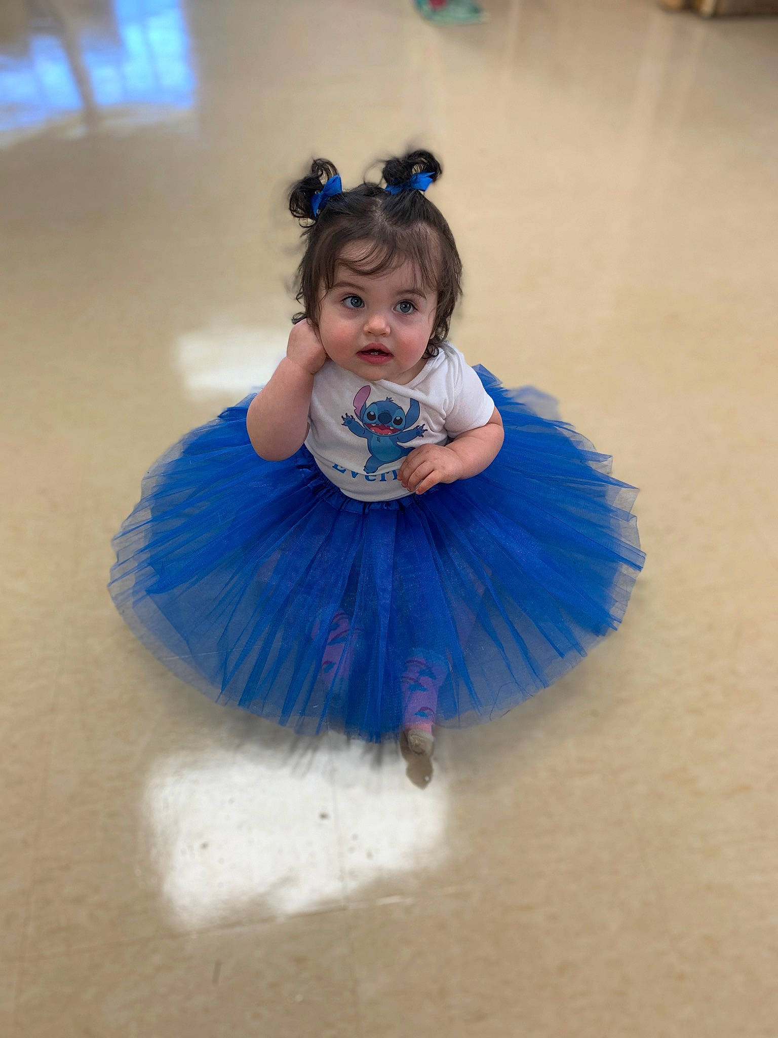 Everlie is registered to the contest to win money with this photo: ballet_tutu, blue, child, clothing, costume, dress, electric_blue, fun, person, smile, toddler