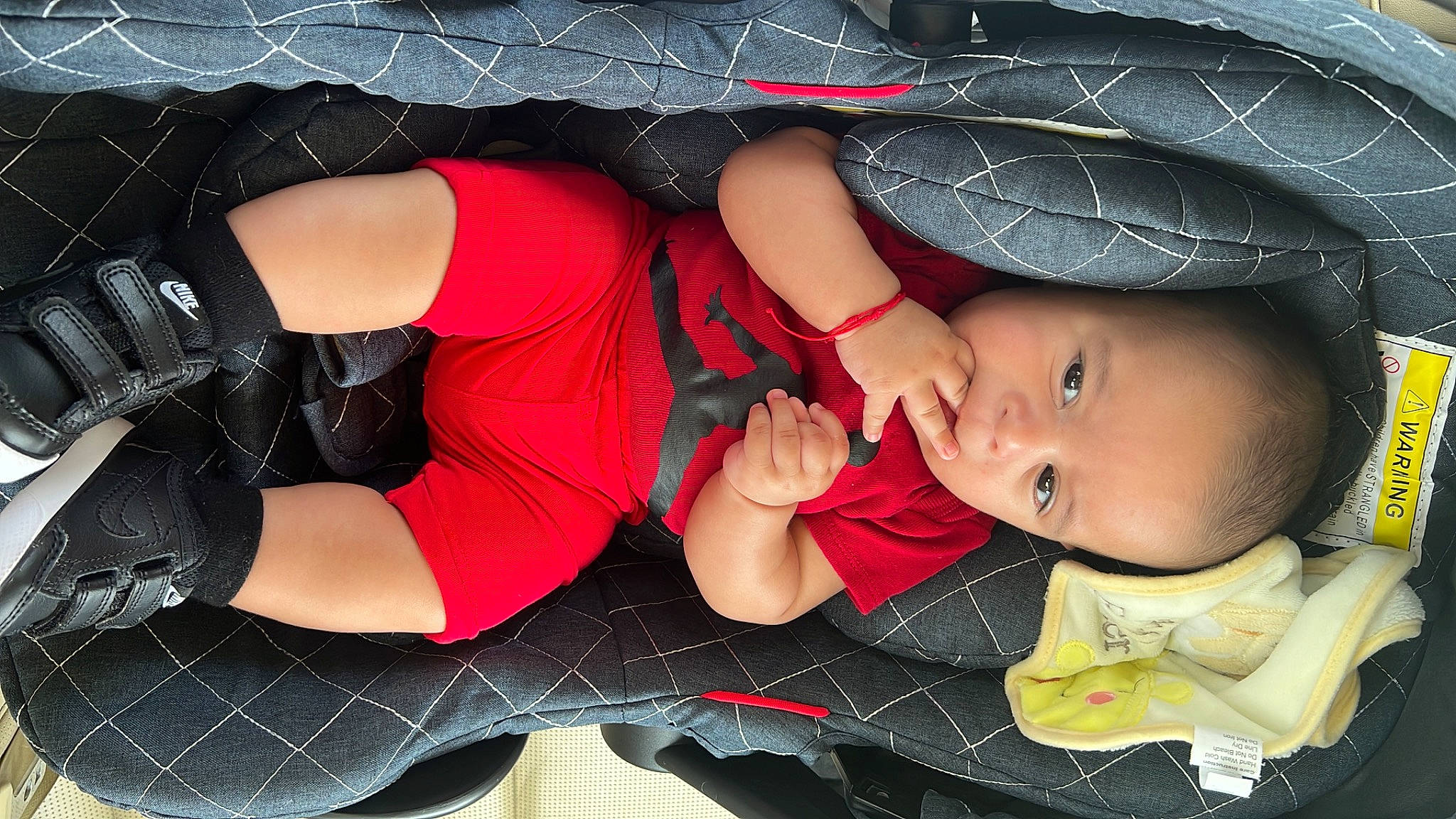 Craig joined the competition — help win amazing prizes! baby, baby_toddler_clothing, black_hair, carmine, chest, elbow, fashion_accessory, flash_photography, glove, hand, human_leg, knee, mouth, pattern, person, plaid, shorts, sitting, sock, thigh