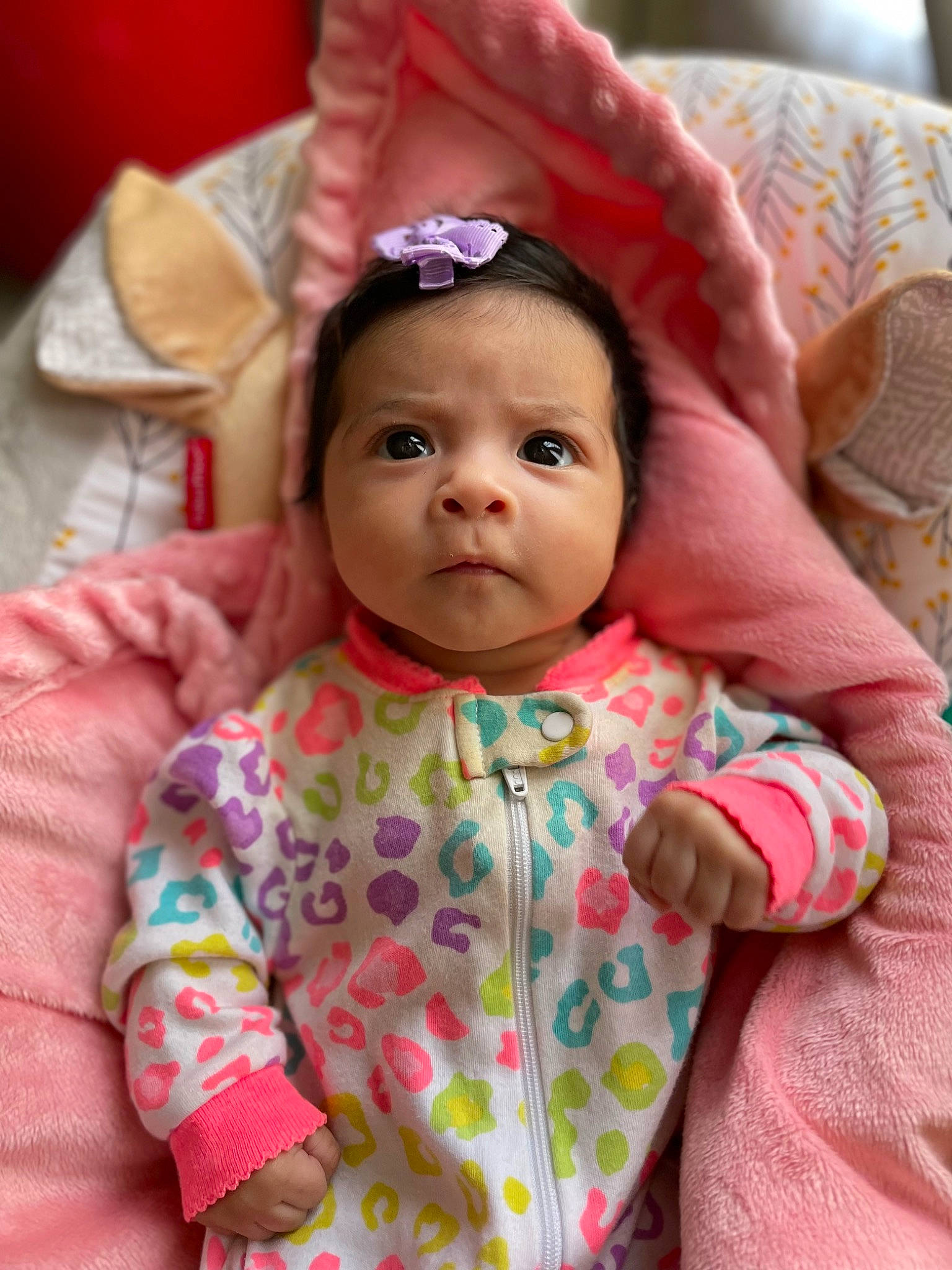 Emma Lee is registered to the contest to win money with this photo: baby, baby_products, baby_toddler_clothing, cheek, child, clothing, dress, eyelash, happy, human_body, iris, linens, lip, nose, outerwear, person, pink, skin, sleeve, textile