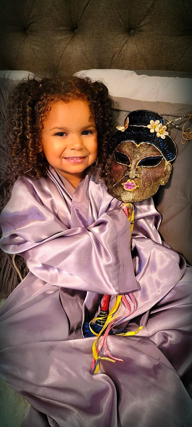Teagan joined the competition — help win amazing prizes! child, chin, costume, entertainment, event, eye, fashion, fashion_design, flash_photography, formal_wear, fun, hairstyle, happy, joy, magenta, performing_arts, person, pink, purple, smile