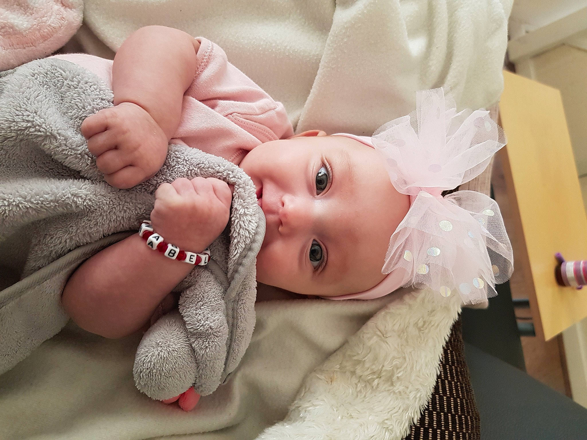 Annabella joined the competition — help win amazing prizes! baby, baby_toddler_clothing, cheek, child, comfort, eye, eyelash, fashion_accessory, finger, gesture, happy, headwear, iris, jewellery, lip, nail, person, pink, skin, thumb