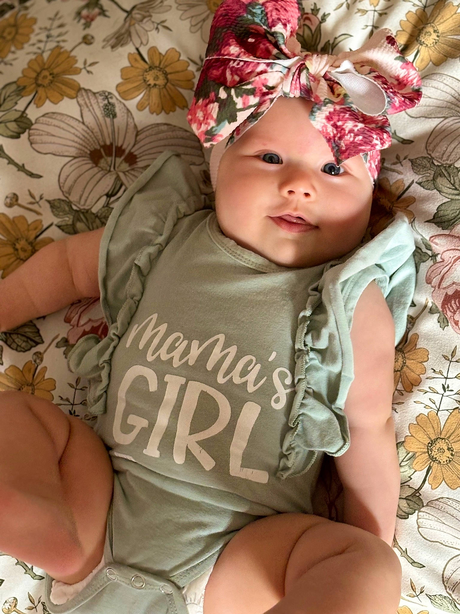 Adaline joined the competition — help win amazing prizes! baby, baby_toddler_clothing, cap, child, fashion_accessory, finger, grass, hair_accessory, happy, headband, headgear, headpiece, headwear, pattern, person, pink, shorts, skin, smile, t_shirt