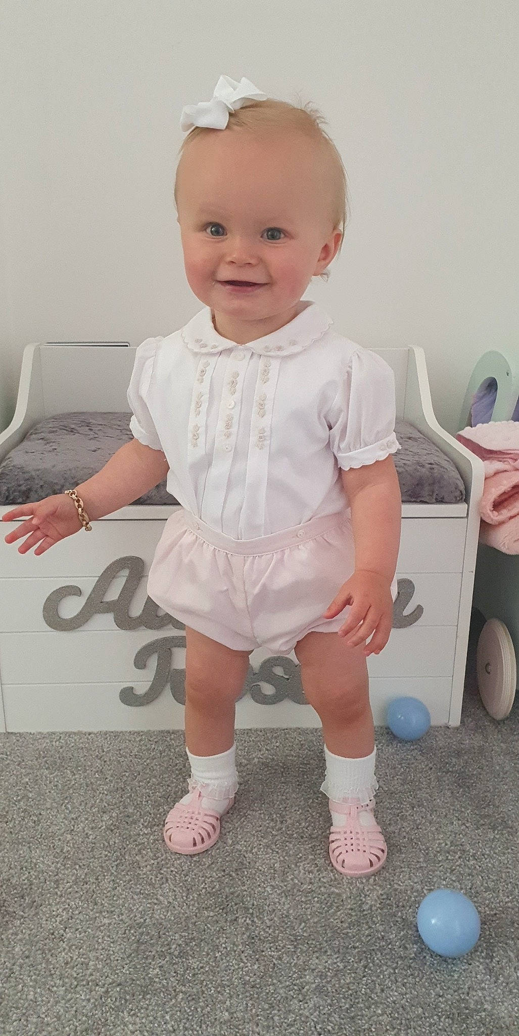 Autumn-rose joined the competition — help win amazing prizes! baby, baby_toddler_clothing, cheek, child, diaper, joy, person, product, shoe, sitting, skin, sleeve, smile, standing, t_shirt, toddler