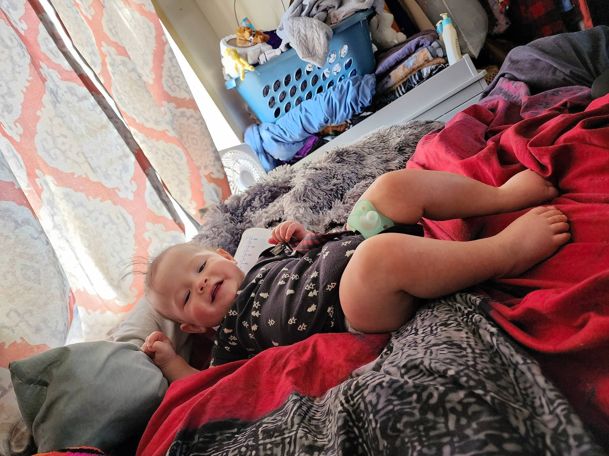 Lawson joined the competition — help win amazing prizes! baby, child, comfort, elbow, flooring, fun, happy, human_leg, knee, leisure, magenta, nap, person, room, sitting, t_shirt, thigh, toddler, vacation