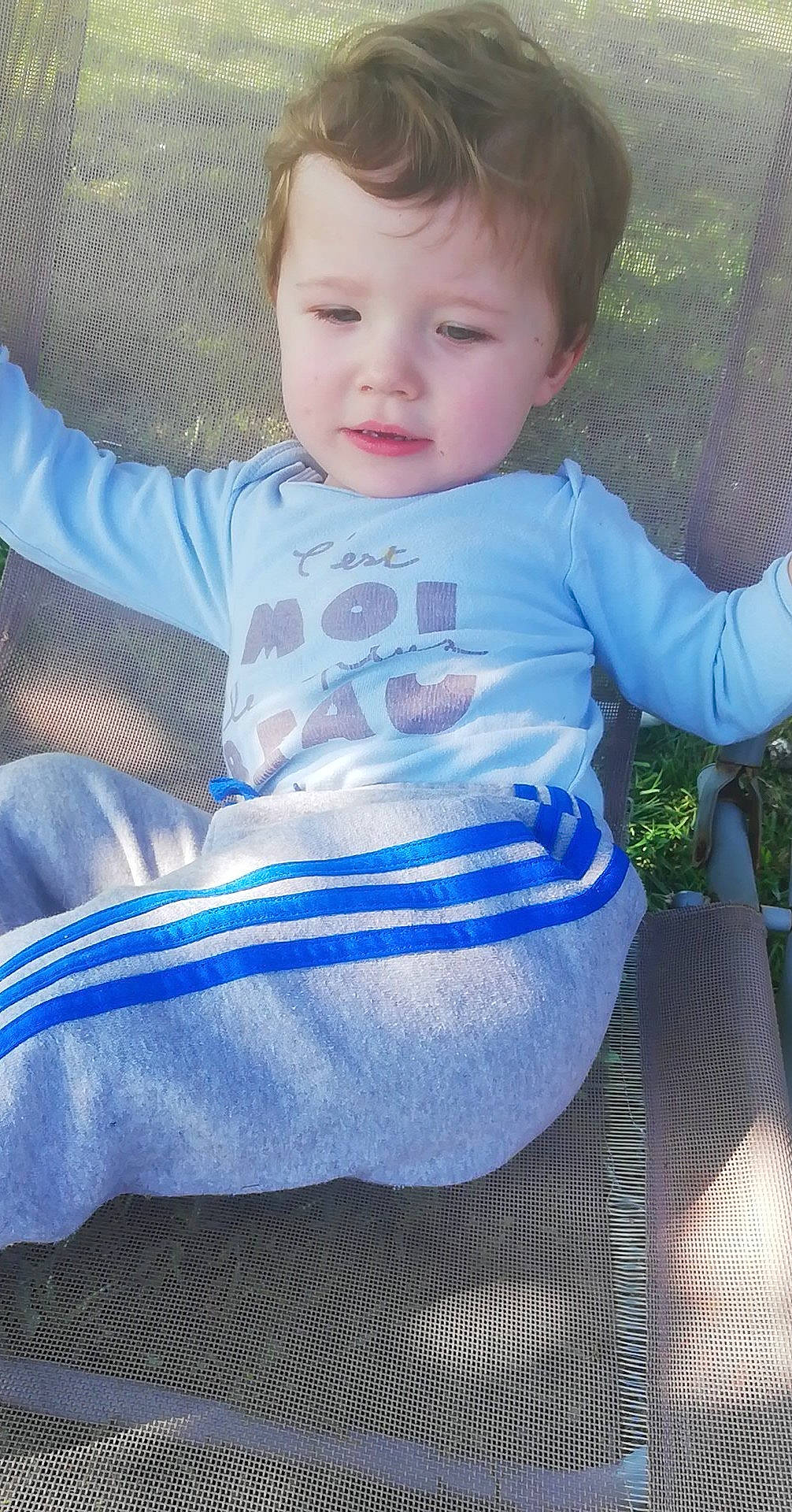 Mael a rejoint le concours — aidez-le/la à gagner de superbes lots ! baby, baby_products, baby_toddler_clothing, blue, cheek, child, person, play, product, skin, smile, toddler