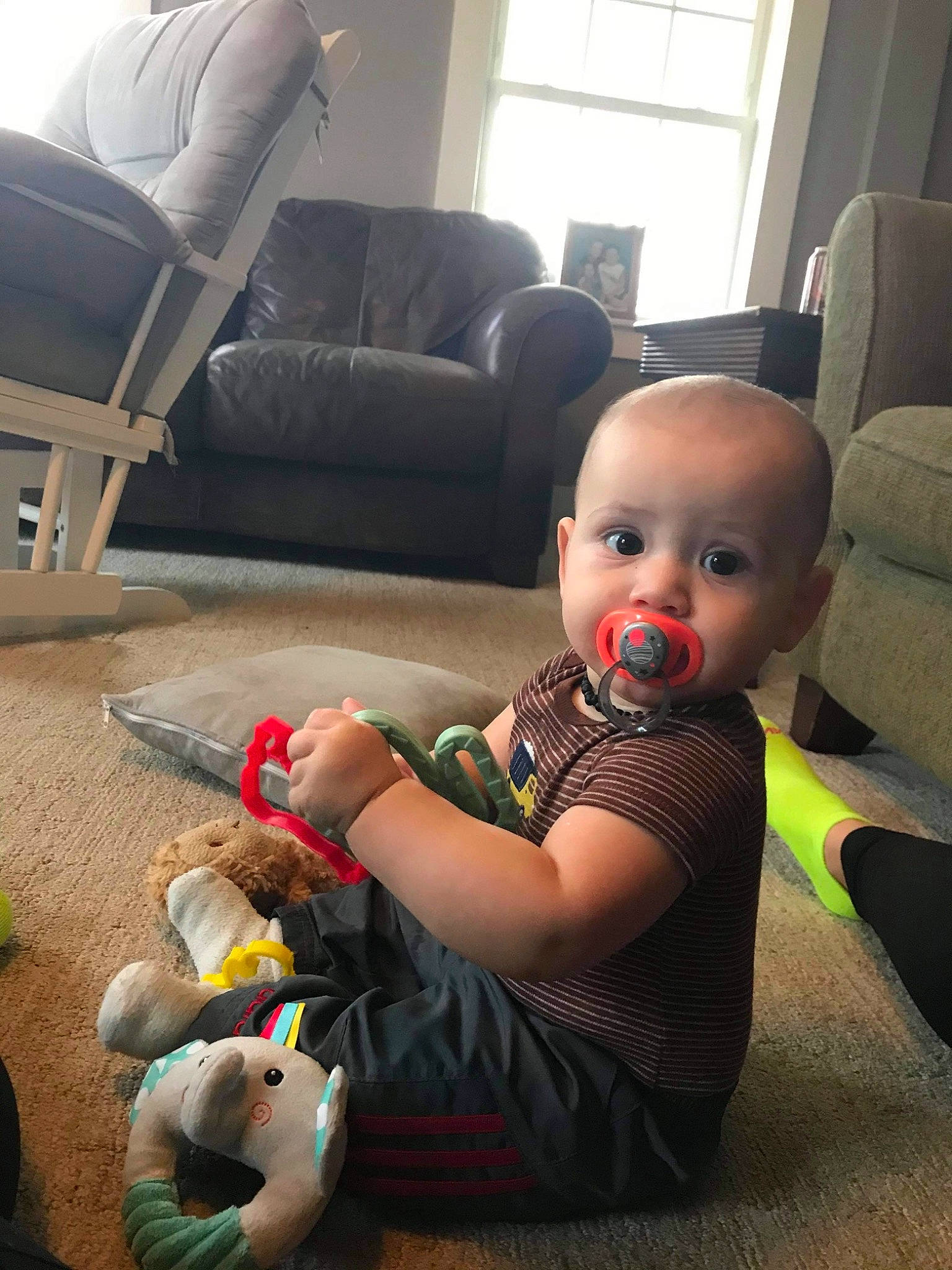 Axl joined the competition — help win amazing prizes! armrest, baby, baby_products, baby_toddler_clothing, baby_toys, club_chair, comfort, couch, floor, flooring, home, interior_design, living_room, person, plush, room, sofa_bed, studio_couch, stuffed_toy, toddler