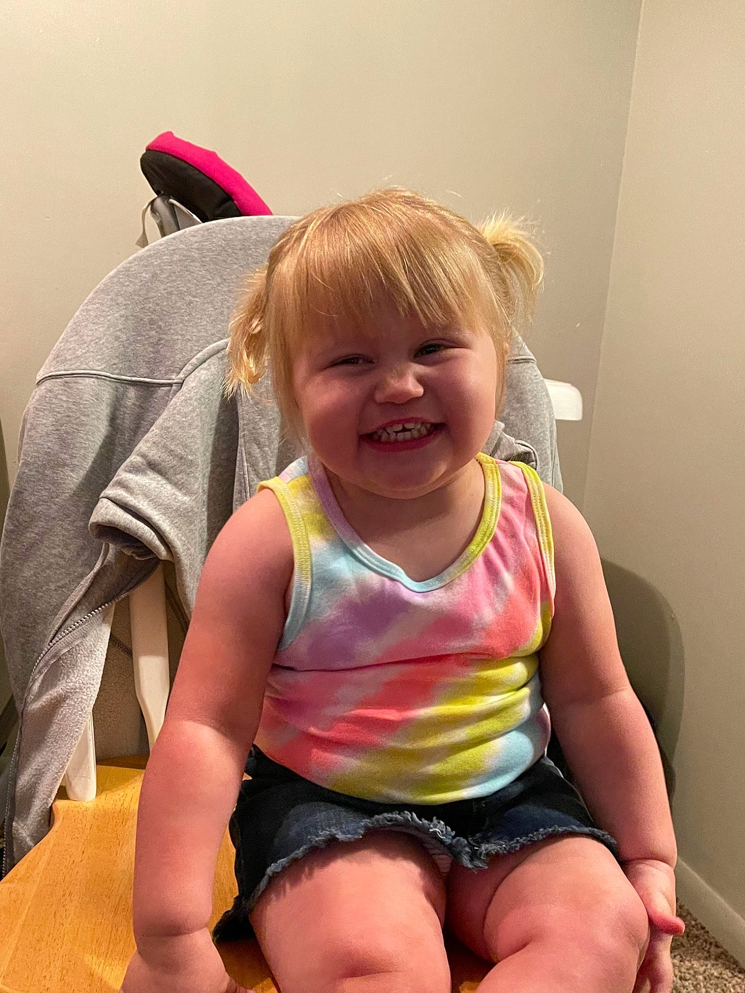 Malia Mae joined the competition — help win amazing prizes! baby_toddler_clothing, beauty, blond, cheek, child, comfort, eye, facial_expression, finger, fun, happy, human_leg, joy, knee, people, person, pink, skin, smile, snapshot