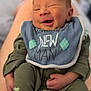 Luca joined the competition — help win amazing prizes! newborn, baby, smiling, infant, pajamas, bib, hands, face, portrait, human, cute, sleepwear, cozy, child, lying, person, soft_focus, indoors, happy, small
