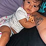 Mary joined the competition — help win amazing prizes! arm, baby, blanket, child, closeup, clothing, comfort, cuddle, cute, diaper, expression, face, hair, indoor, infant, pacifier, person, resting, skin, tattoo
