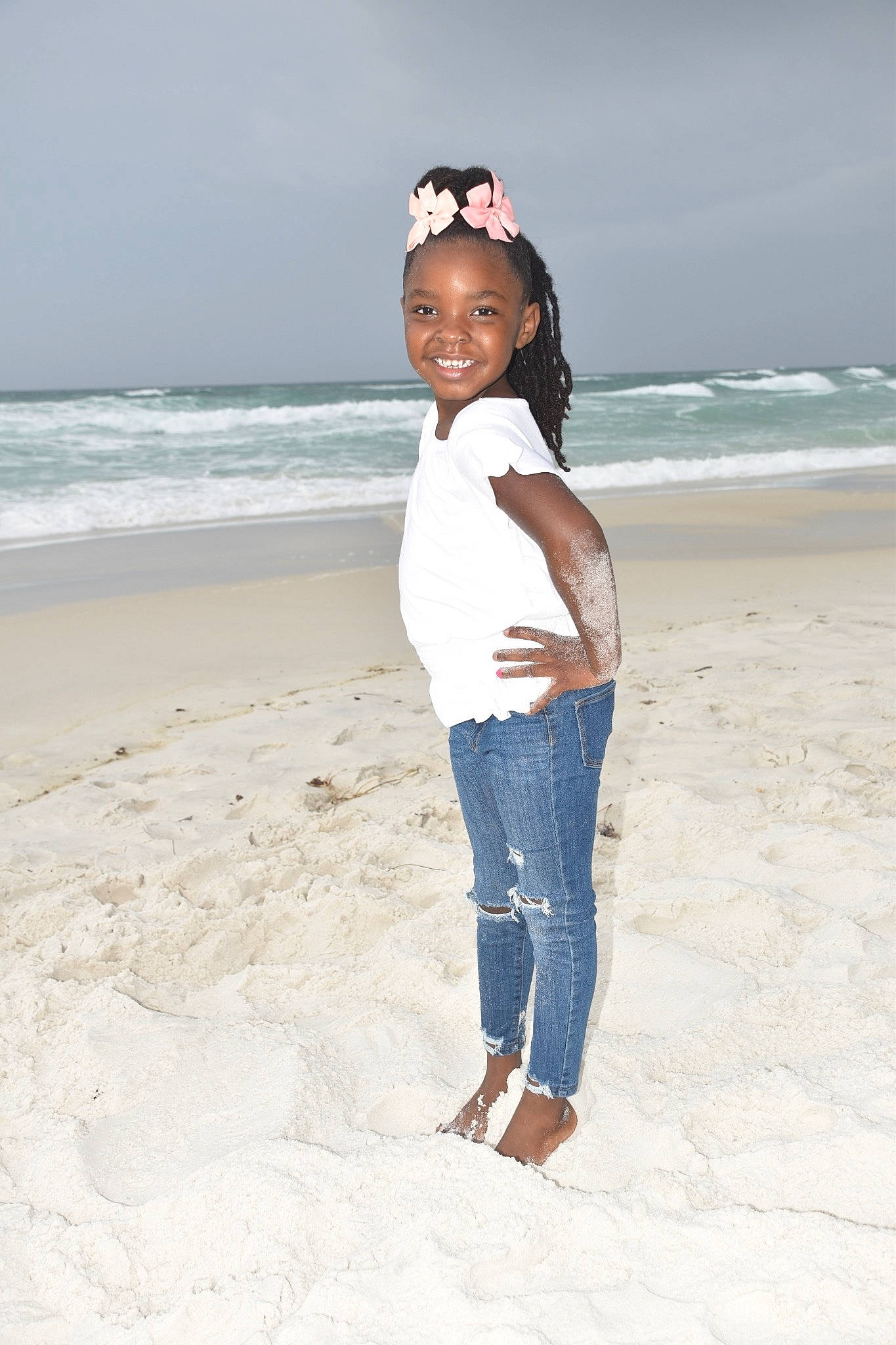 Ashlynn joined the competition — help win amazing prizes! azure, barefoot, beach, electric_blue, flash_photography, fun, happy, horizon, joy, landscape, leisure, person, sand, sky, sleeve, smile, standing, thigh, travel, waist