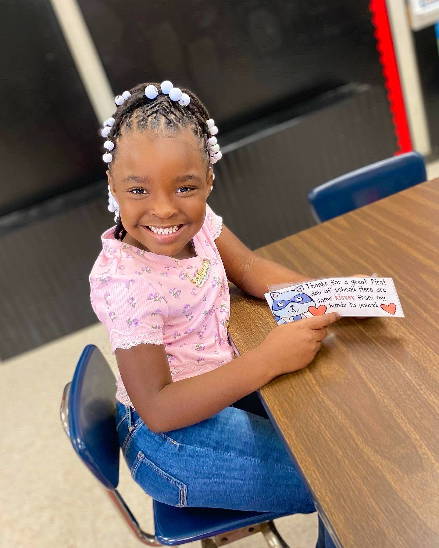 Ashlynn joined the competition — help win amazing prizes! baby_toddler_clothing, child, fashion_accessory, flash_photography, flooring, fun, happy, headband, headpiece, human_leg, jewellery, joy, leisure, person, play, recreation, sitting, smile, table, thigh