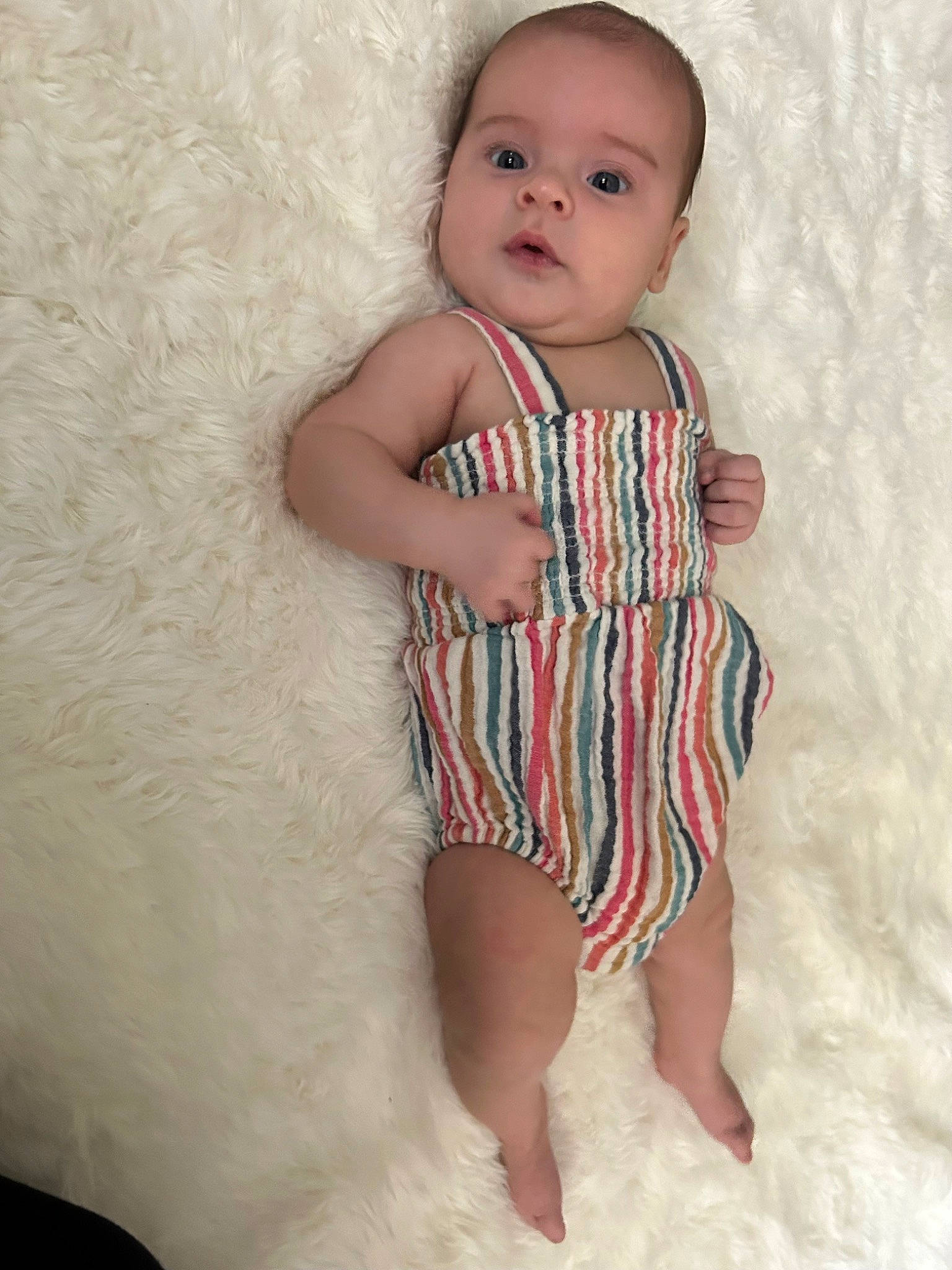 Sadie joined the competition — help win amazing prizes! baby, baby_toddler_clothing, child, collar, day_dress, eye, face, fashion_design, finger, happy, human_leg, iris, nail, one_piece_garment, pattern, person, portrait_photography, skin, sleeve, toddler