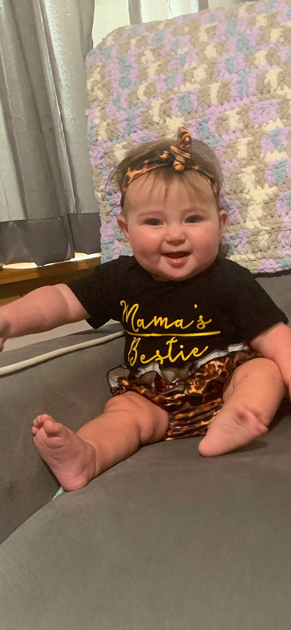 Austyn joined the competition — help win amazing prizes! arm, baby, baby_toddler_clothing, cheek, chin, curtain, eye, finger, fun, happy, iris, mammal, mouth, neck, person, skin, sleeve, smile, thigh, thumb