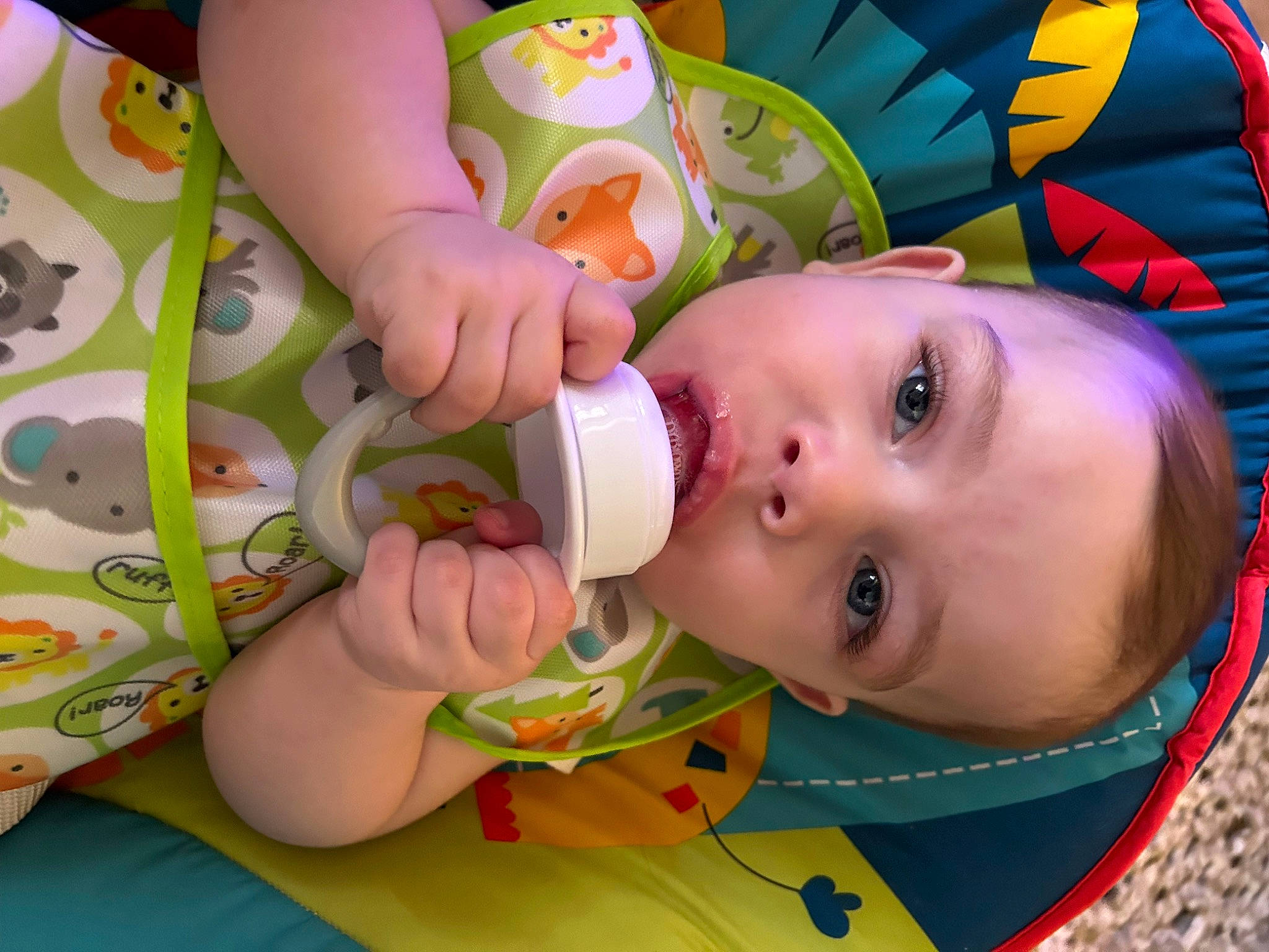 Kade is registered to the contest to win money with this photo: baby, baby_bottle, baby_products, baby_toys, bottle, cheek, child, drinkware, eyelash, fun, happy, leisure, mouth, nail, nose, person, plastic_bottle, play, skin, toddler