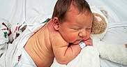 Sutton joined the competition — help win amazing prizes! newborn, baby, sleeping, infant, plush_toy, blanket, soft, cute, hospital_wristband, diaper, skin, face, peaceful, resting, child, young, adorable, cuddly, comfort, lying_down