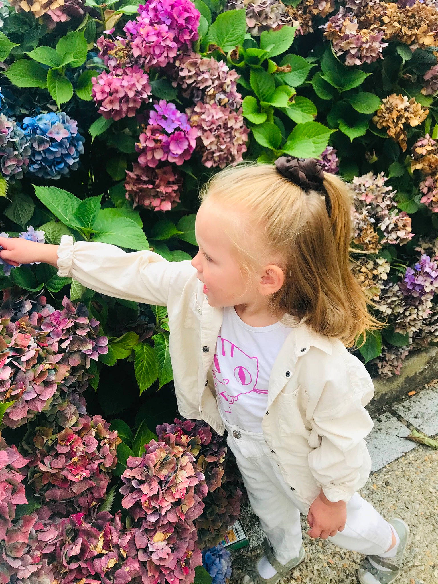 Lyna a rejoint le concours — aidez-le/la à gagner de superbes lots ! baby, baby_toddler_clothing, blossom, botany, child, clothing, flower, flowering_plant, grass, groundcover, happy, leaf, magenta, people_in_nature, person, petal, photograph, pink, plant, textile