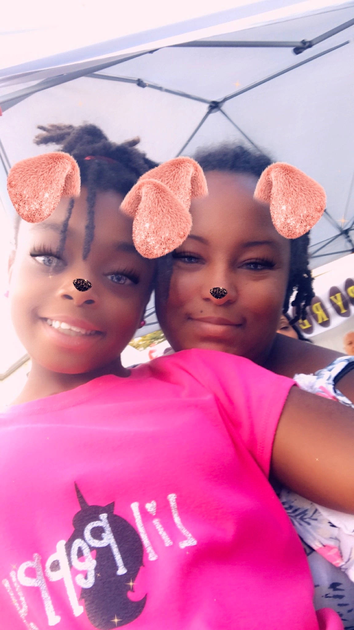 Jaliah joined the competition — help win amazing prizes! black_hair, cheek, child, ear, face, hair, hairstyle, head, joy, person, pink, selfie, skin, smile, toddler