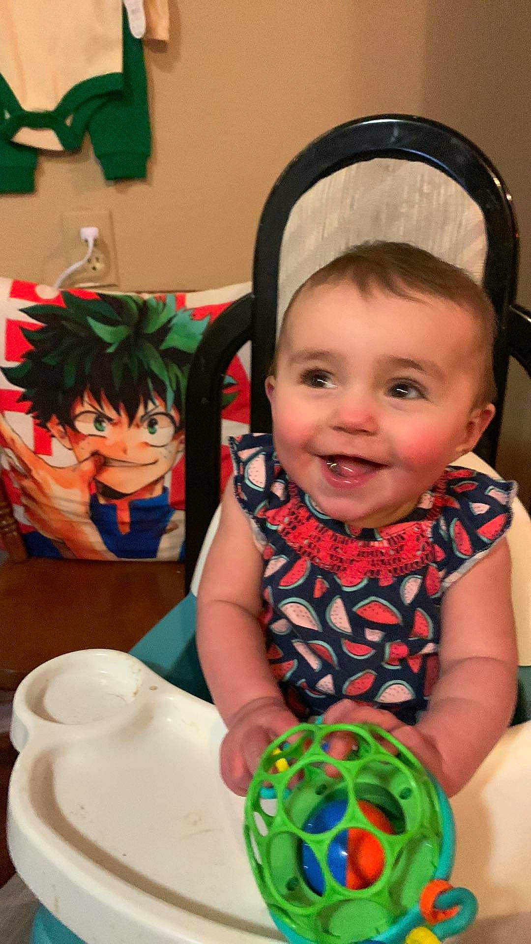 Kennadee joined the competition — help win amazing prizes! arm, baby, baby_toddler_clothing, cheek, child, eye, facial_expression, finger, fun, green, hairstyle, happy, human_body, iris, joy, organ, person, skin, smile, snapshot