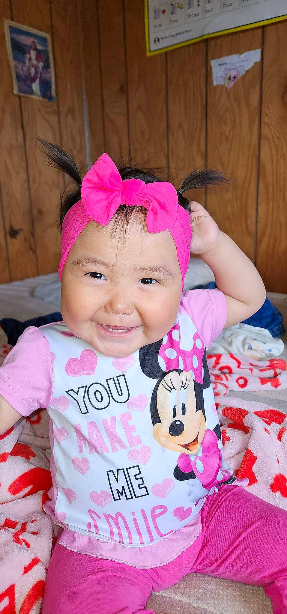 Juliana joined the competition — help win amazing prizes! baby, baby_products, baby_toddler_clothing, cheek, child, costume_hat, eyelash, fashion_accessory, fun, hair_accessory, happy, headband, headpiece, headwear, joy, magenta, person, pink, skin, sleeve