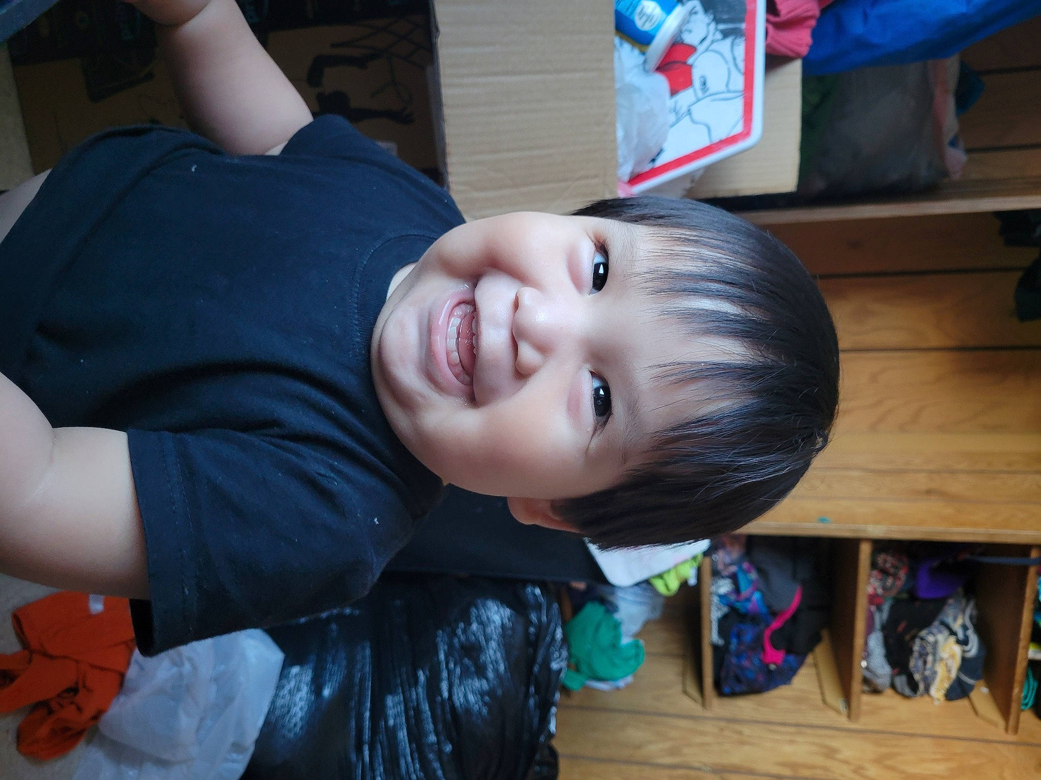 Everson Victor joined the competition — help win amazing prizes! baby, baby_toddler_clothing, cheek, child, cool, facial_expression, forehead, fun, hairstyle, happy, house, mouth, nose, person, play, shelf, sitting, skin, smile, toddler