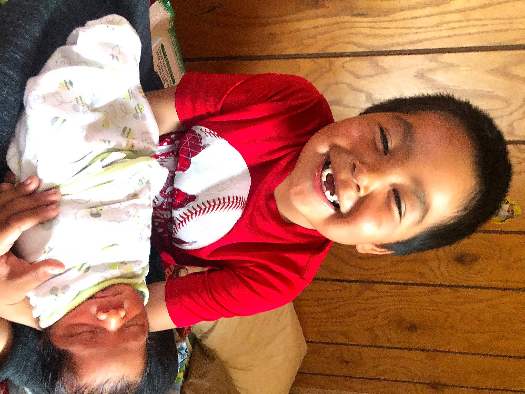 Isaiah joined the competition — help win amazing prizes! abdomen, baby, child, comfort, elbow, flesh, fun, happy, joy, laugh, mouth, nose, person, room, skin, smile, toddler, tree, vacation, wood