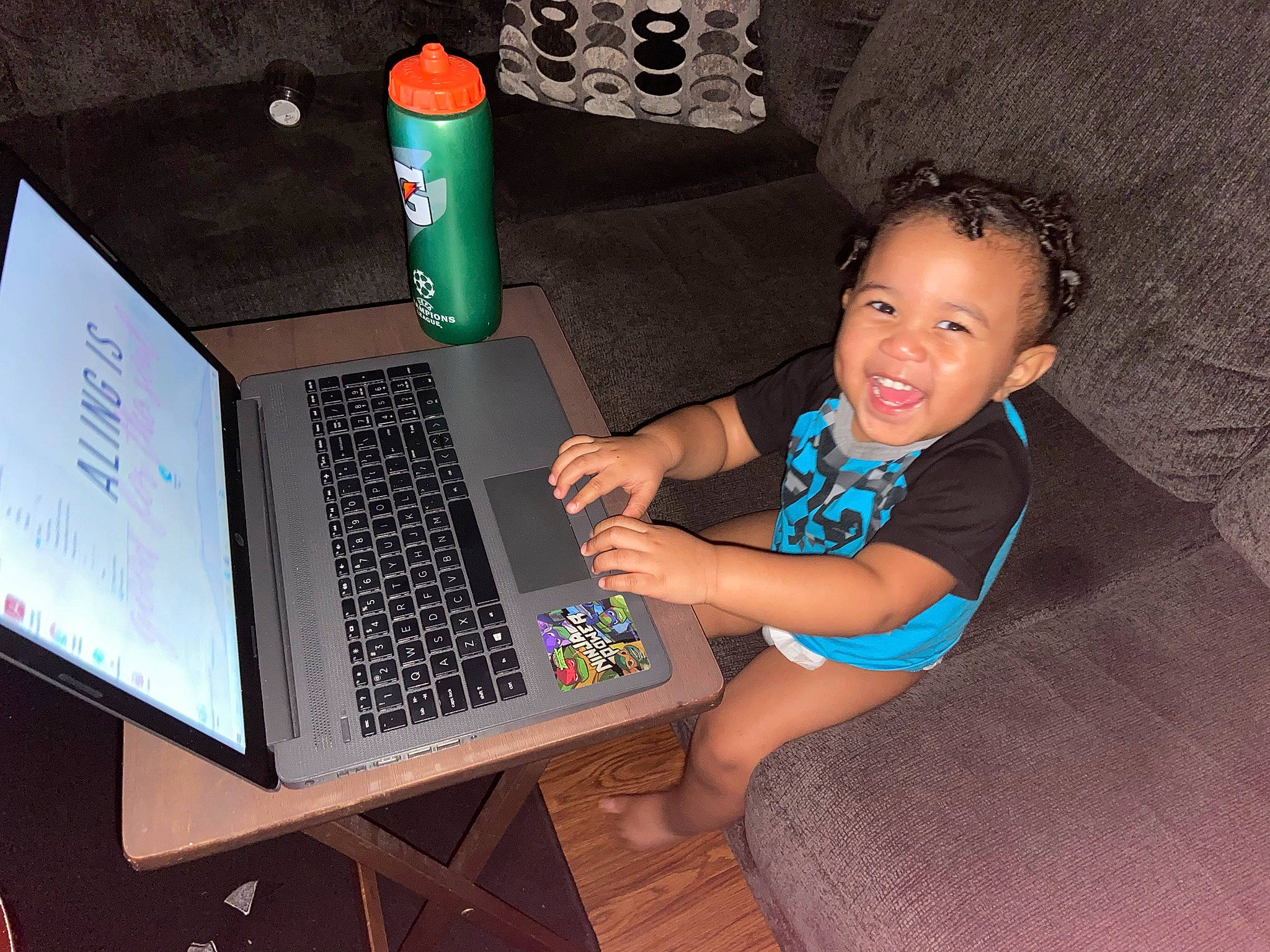 Aayan joined the competition — help win amazing prizes! adaptation, comfort, computer, finger, fun, furniture, gadget, input_device, joint, lap, laptop, leg, netbook, office_equipment, person, personal_computer, product, smile, space_bar, table