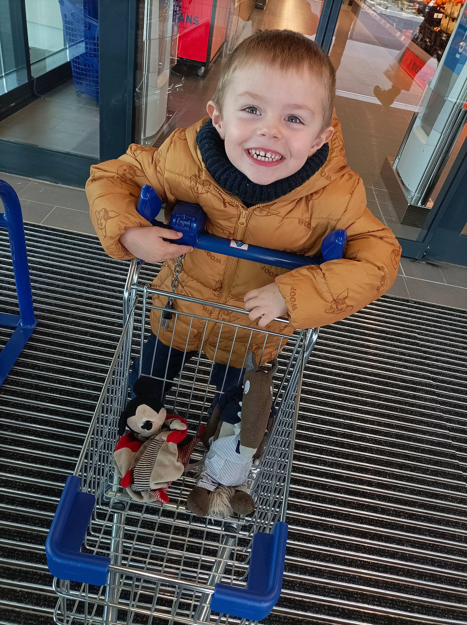 Tiago participe au concours pour gagner de l'argent avec cette photo : baby, baby_carriage, baby_products, bag, blue, child, city, electric_blue, flooring, fun, joy, leisure, mesh, person, service, shopping, shopping_cart, smile, tire, toddler