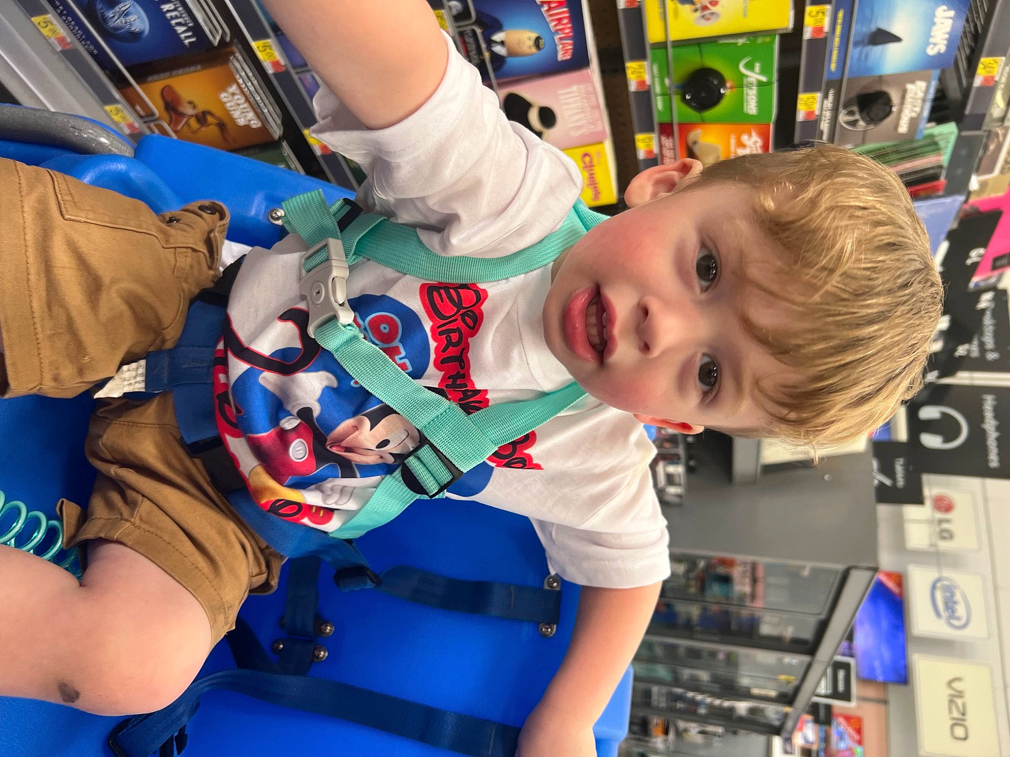 Alistair joined the competition — help win amazing prizes! blue, child, elbow, electric_blue, engineering, event, fun, happy, leisure, person, play, recreation, retail, room, service, smile, space, t_shirt, toddler, vacation