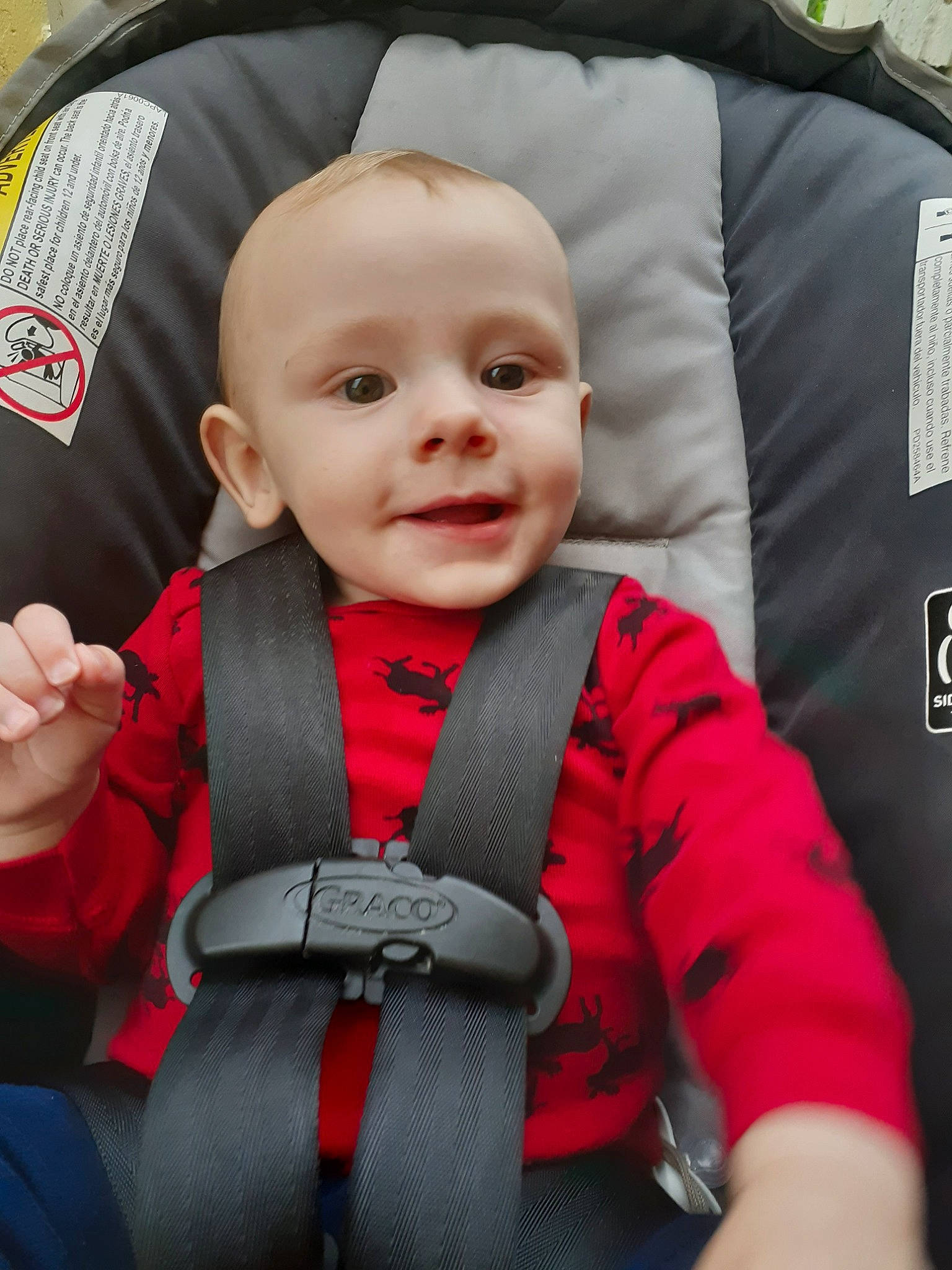 Jaxon joined the competition — help win amazing prizes! baby, baby_carriage, baby_in_car_seat, baby_products, car_seat, car_seat_cover, cheek, child, joy, person, product, seat_belt, toddler