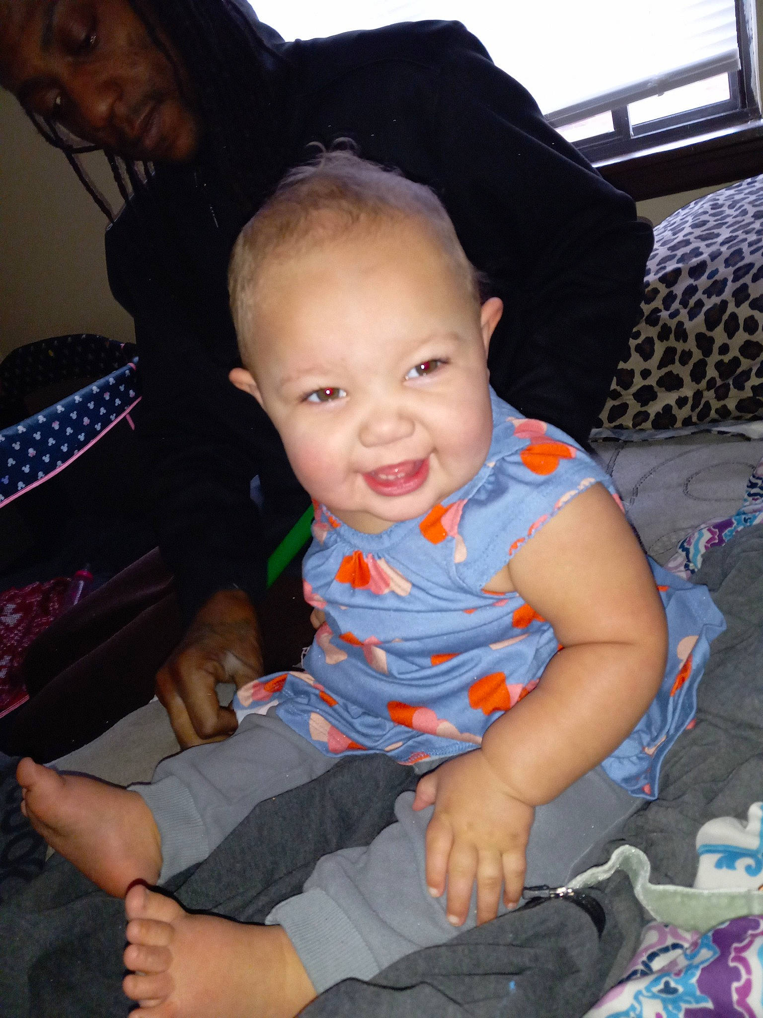 Zylah is registered to the contest to win money with this photo: arm, baby, blue, chair, cheek, child, comfort, cool, finger, fun, happy, iris, lap, leg, leisure, person, product, sitting, skin, smile