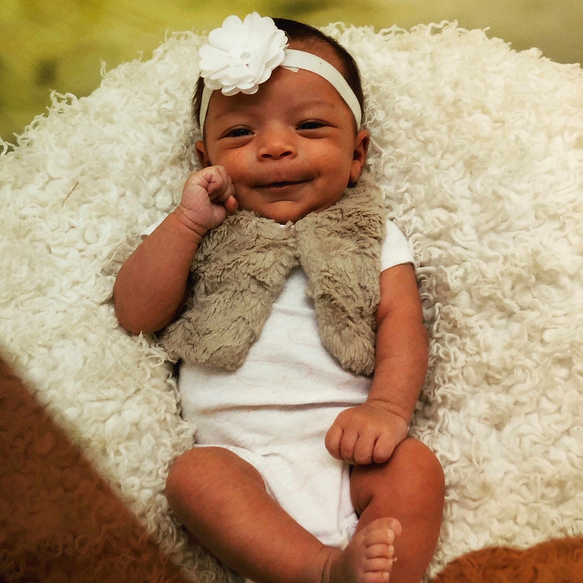 Leonna joined the competition — help win amazing prizes! child, fur, girl, gown, hair_accessory, happiness, headgear, headwear, infant, material, person, product, smile, textile, toddler