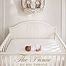 Gabriel joined the competition — help win amazing prizes! baby, crib, newborn, sleeping, crown, white, bedroom, infant, decor, wall, text_overlay, peaceful, soft_light, ornate, furniture, portrait, cute, small, rest, child