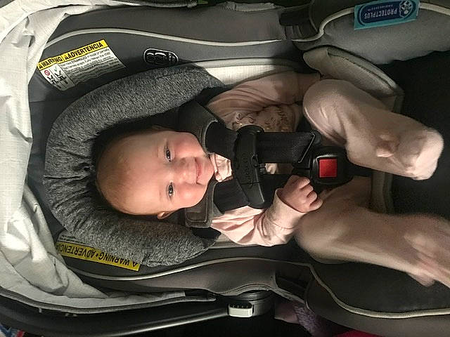 Emmaline joined the competition — help win amazing prizes! baby, baby_carriage, baby_in_car_seat, baby_products, car_seat, child, comfort, person, product, toddler