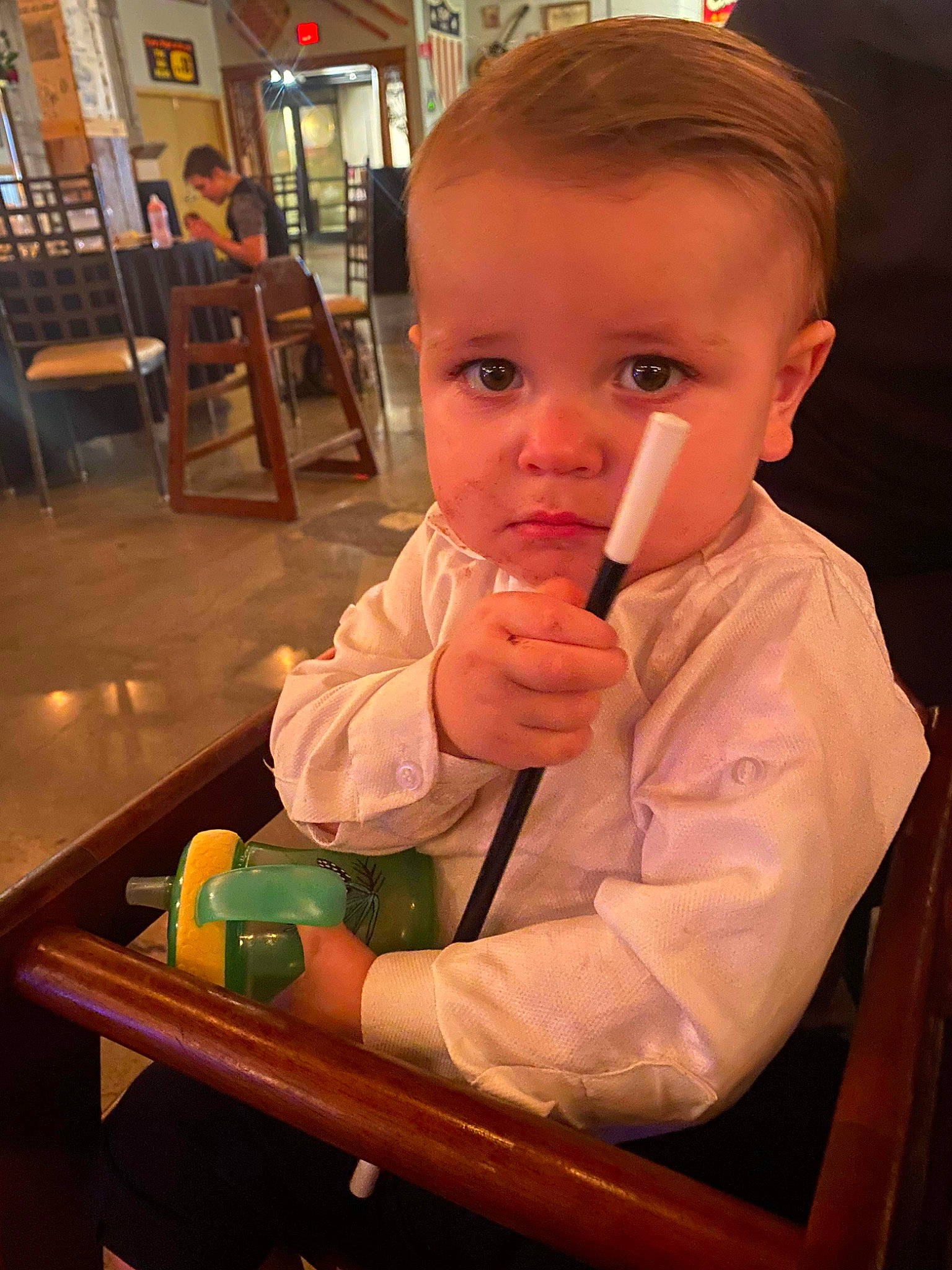 Chance joined the competition — help win amazing prizes! arm, baby, baby_toddler_clothing, chair, cheek, child, chin, finger, flooring, fun, iris, nose, person, sitting, skin, standing, table, thumb, toddler, varnish