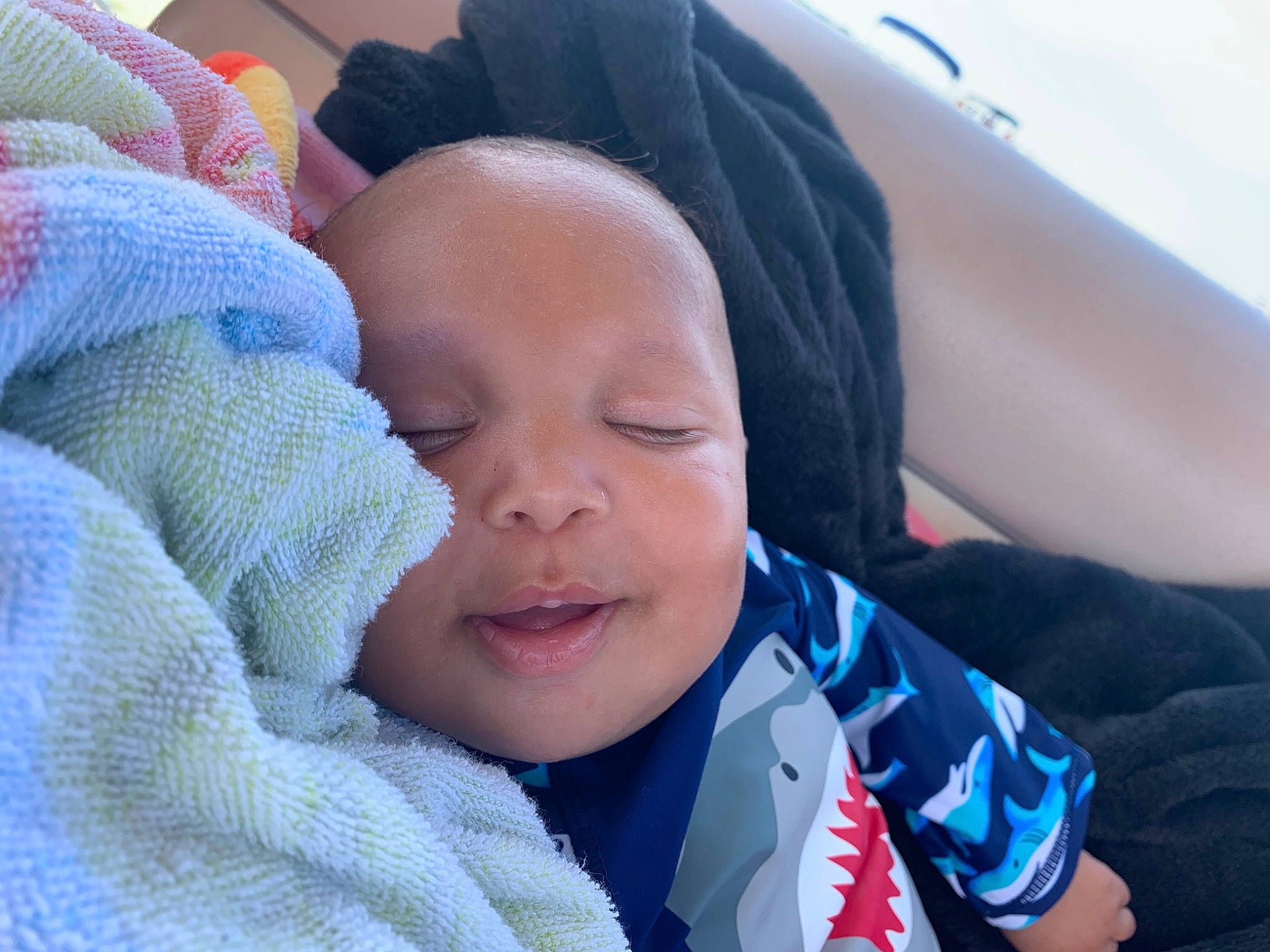 Huxley joined the competition — help win amazing prizes! baby, baby_products, car_seat, cheek, child, cool, eye, face, head, headwear, nose, person, product, skin, sleep, smile, toddler