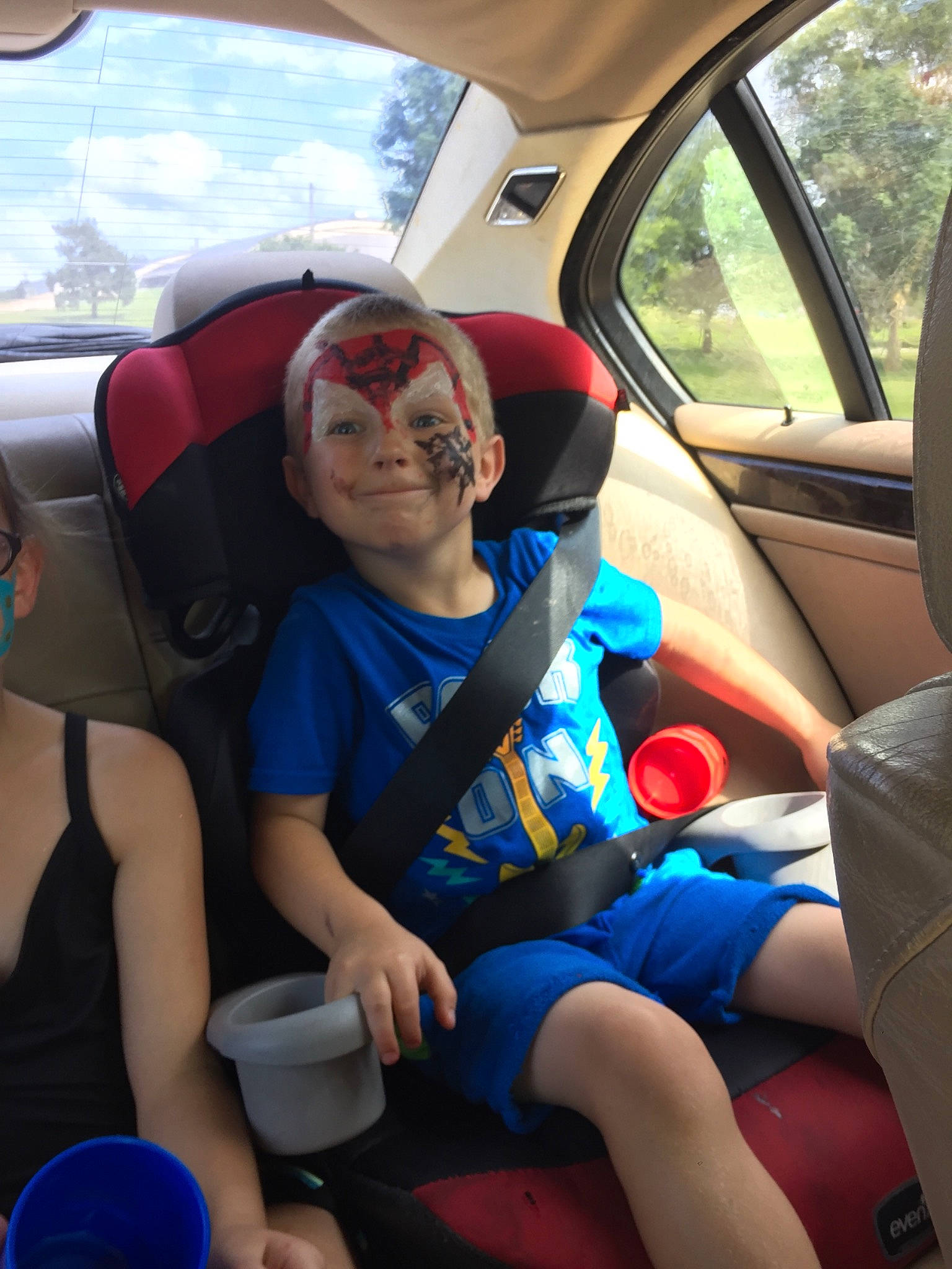 Jackson is registered to the contest to win money with this photo: auto_part, baby_in_car_seat, car, car_seat, car_seat_cover, child, city_car, driving, family_car, passenger, person, seat_belt, subcompact_car, toddler, vacation, vehicle