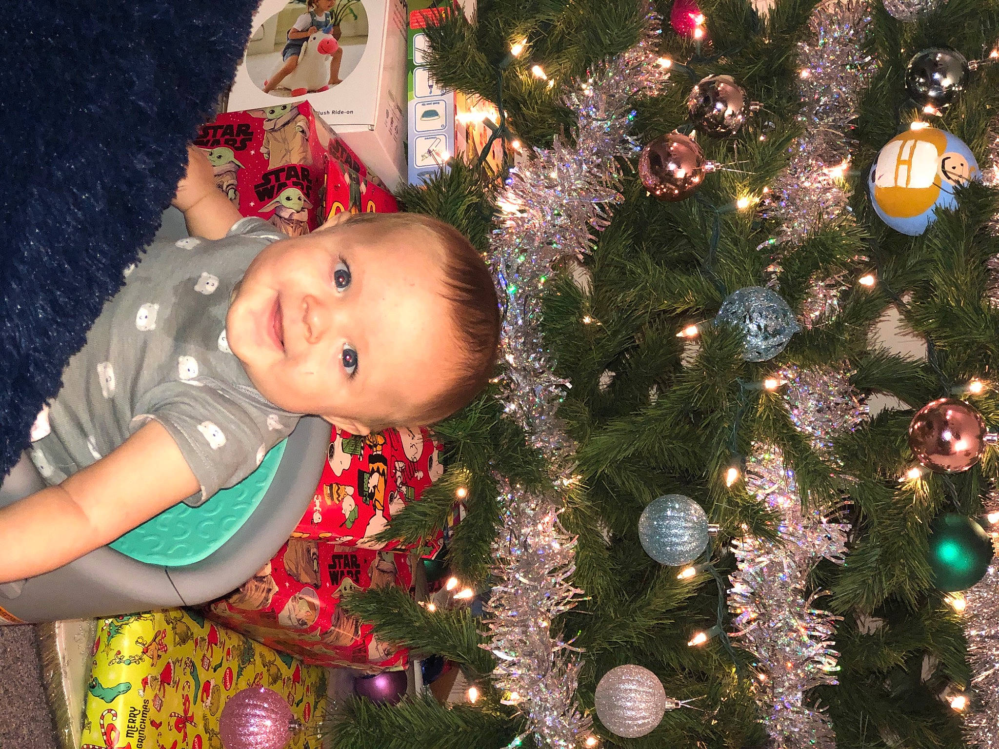 Davis joined the competition — help win amazing prizes! baby, baby_toddler_clothing, christmas, christmas_decoration, christmas_eve, christmas_lights, christmas_ornament, christmas_tree, conifer, event, fir, holiday, holiday_ornament, interior_design, joy, ornament, person, pine, pine_family, shortstraw_pine