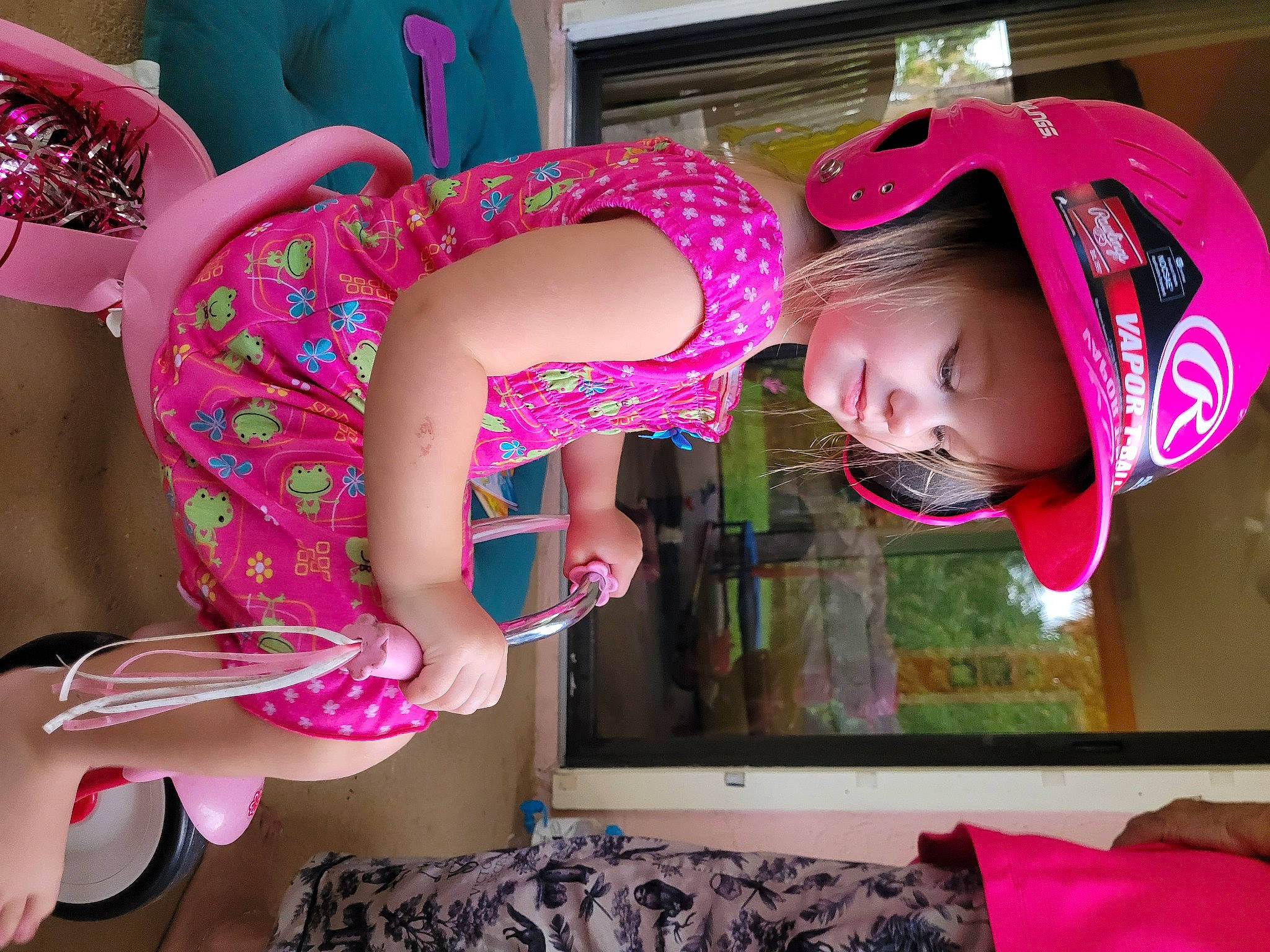 Taylor is registered to the contest to win money with this photo: beauty, child, cool, dress, fashion_accessory, fun, green, happy, headwear, magenta, pattern, person, pink, plant, purple, red, textile, thigh, toddler, violet