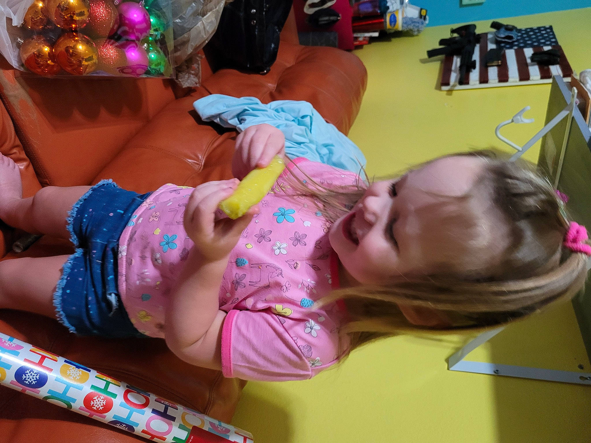 Taylor is registered to the contest to win money with this photo: baby, baby_toddler_clothing, child, event, fun, human_leg, jewellery, joy, lap, leisure, magenta, pattern, person, photography, play, room, sitting, thigh, toddler, toy