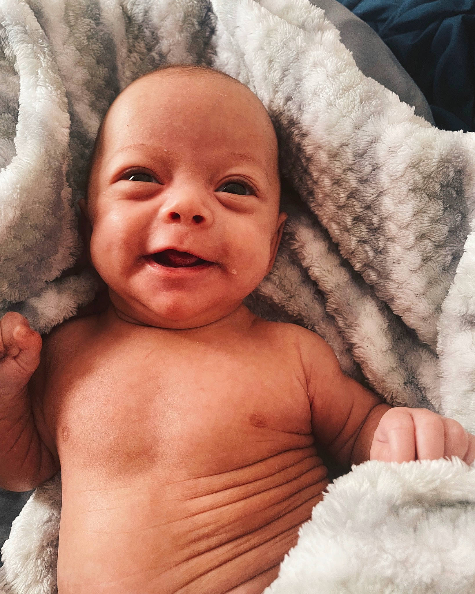 Kiana is registered to the contest to win money with this photo: baby, cheek, chin, comfort, eyebrow, face, finger, gesture, happy, head, human, lip, mouth, nose, organ, person, product, skin, smile, toddler