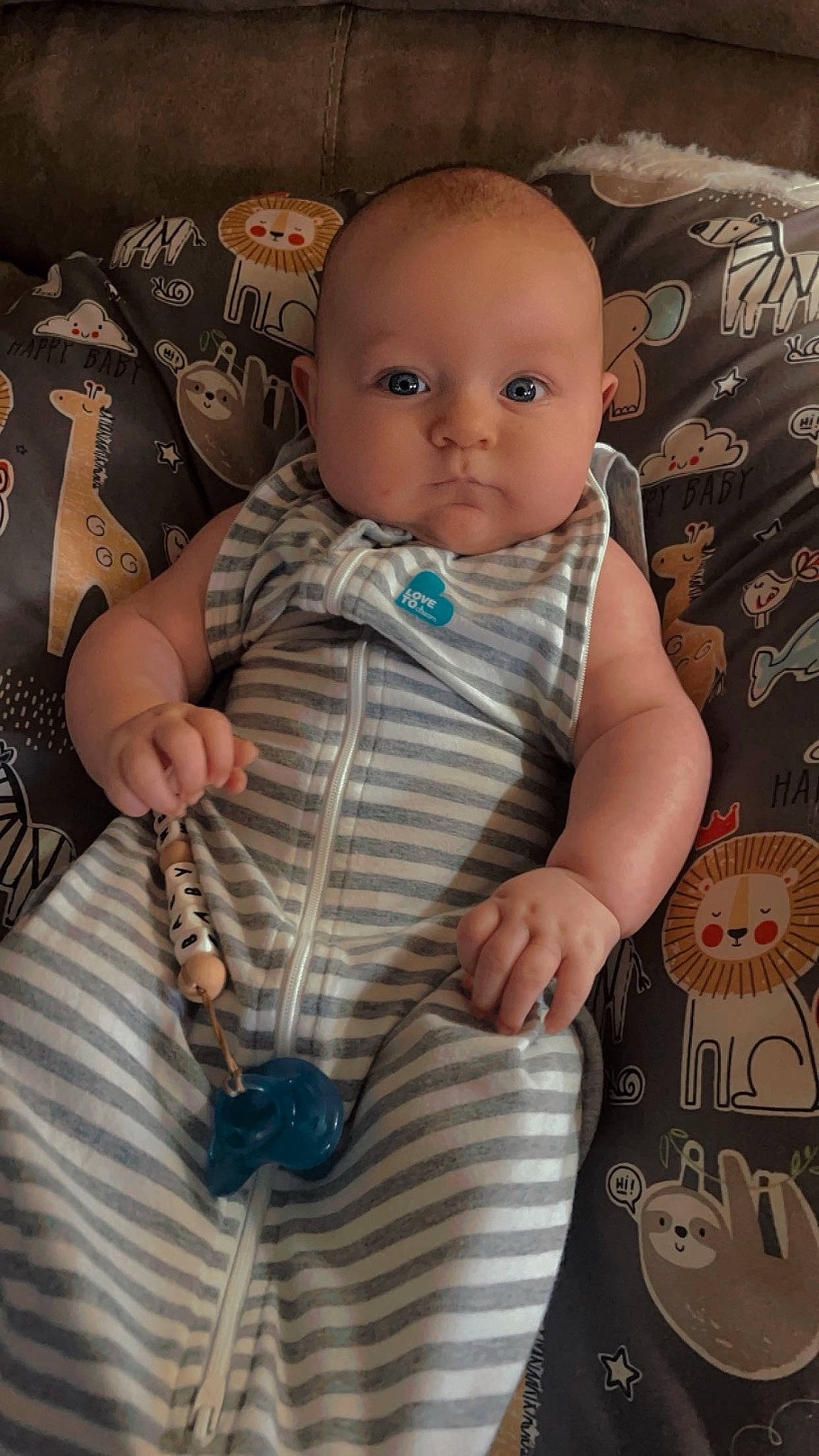 Hudson joined the competition — help win amazing prizes! abdomen, baby, baby_products, baby_toddler_clothing, cheek, chest, child, comfort, fashion_accessory, pattern, person, personal_protective_equipment, product, sitting, skin, sleeve, t_shirt, textile, thumb, toddler