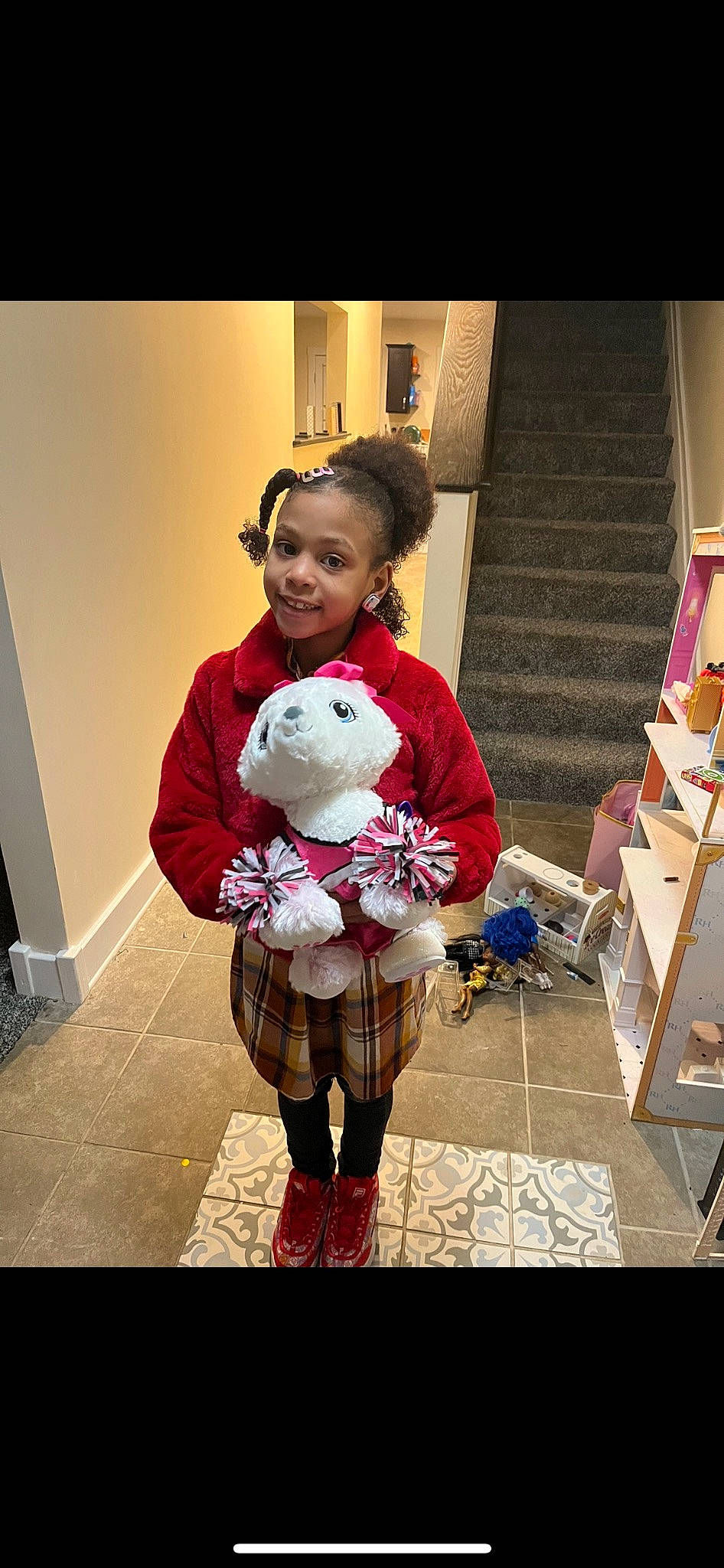 Moon joined the competition — help win amazing prizes! companion_dog, event, fashion, fashion_design, fawn, fictional_character, flooring, fun, fur, fur_clothing, happy, human_leg, joy, magenta, pattern, person, plush, smile, stuffed_toy, teddy_bear