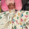 Jaziya is registered to the contest to win money with this photo: baby, sleeping, car_seat, pink_headband, neck_pillow, blanket, duck_pattern, child, infant, cozy, cute, resting, soft, fabric, toddler, comfort, portrait, indoor, clothing, accessory