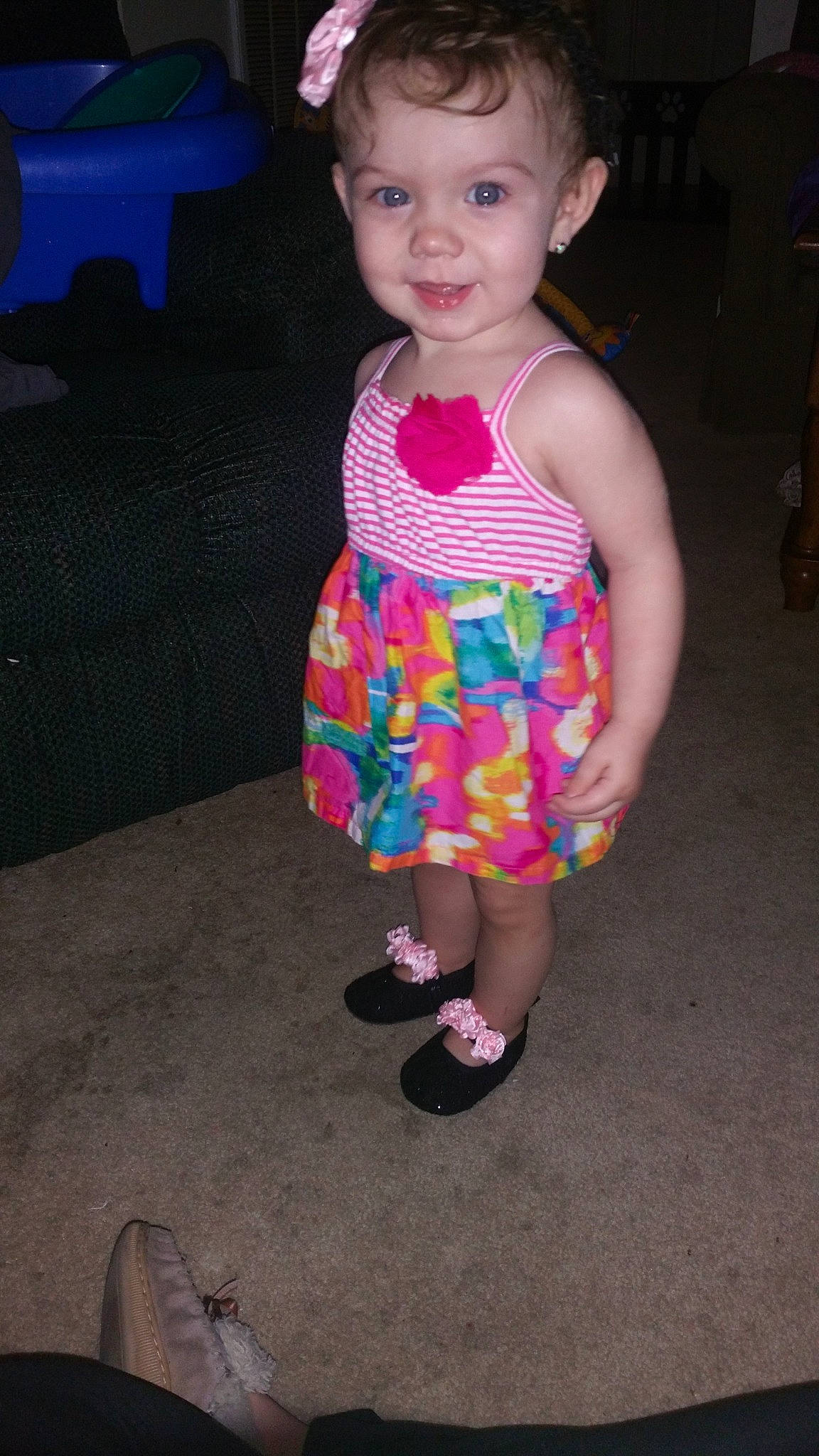 Alissa joined the competition — help win amazing prizes! child, dress, fun, person, pink, skin, smile, toddler